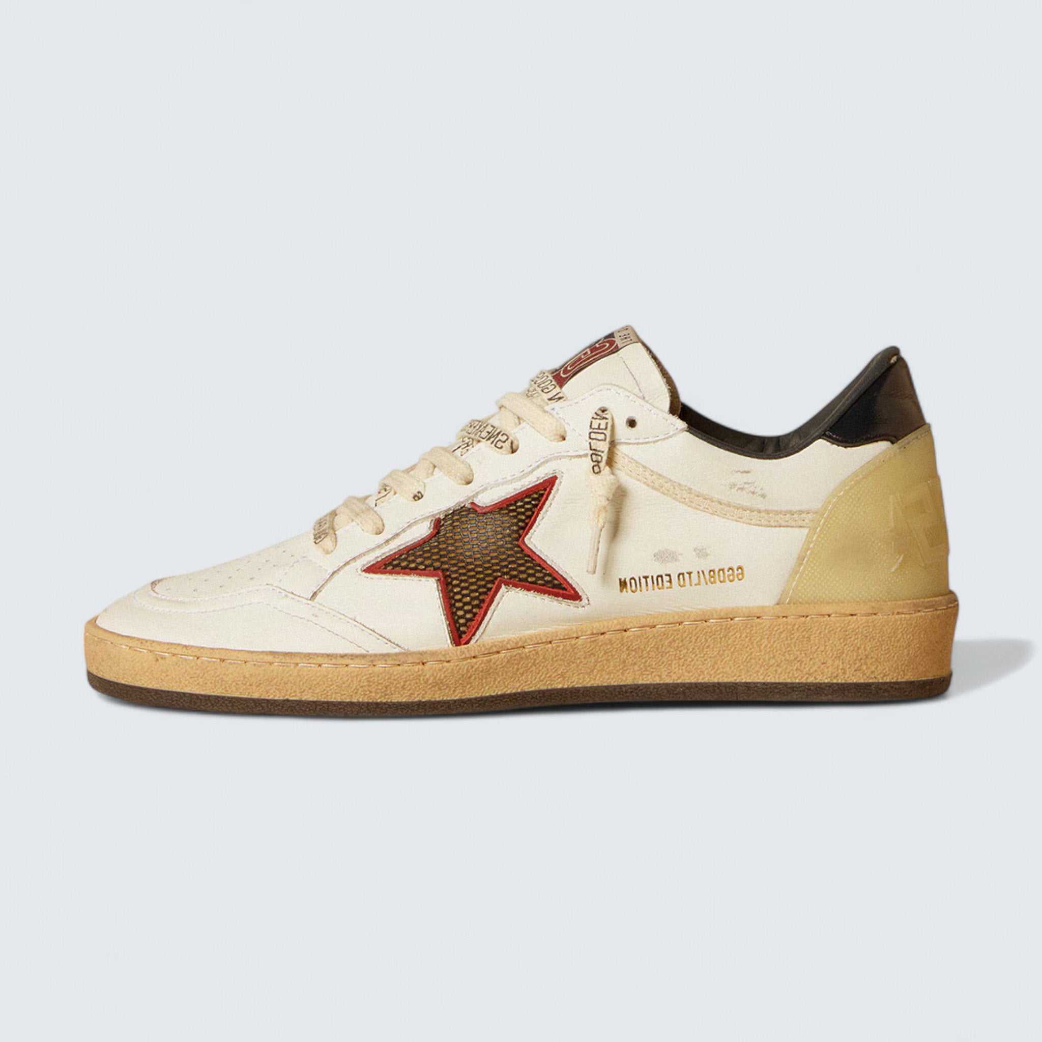 Ball Star LTD 'White Leather with Midnight Blue Mesh Star and Midnight Blue Leather Heel Tab'
