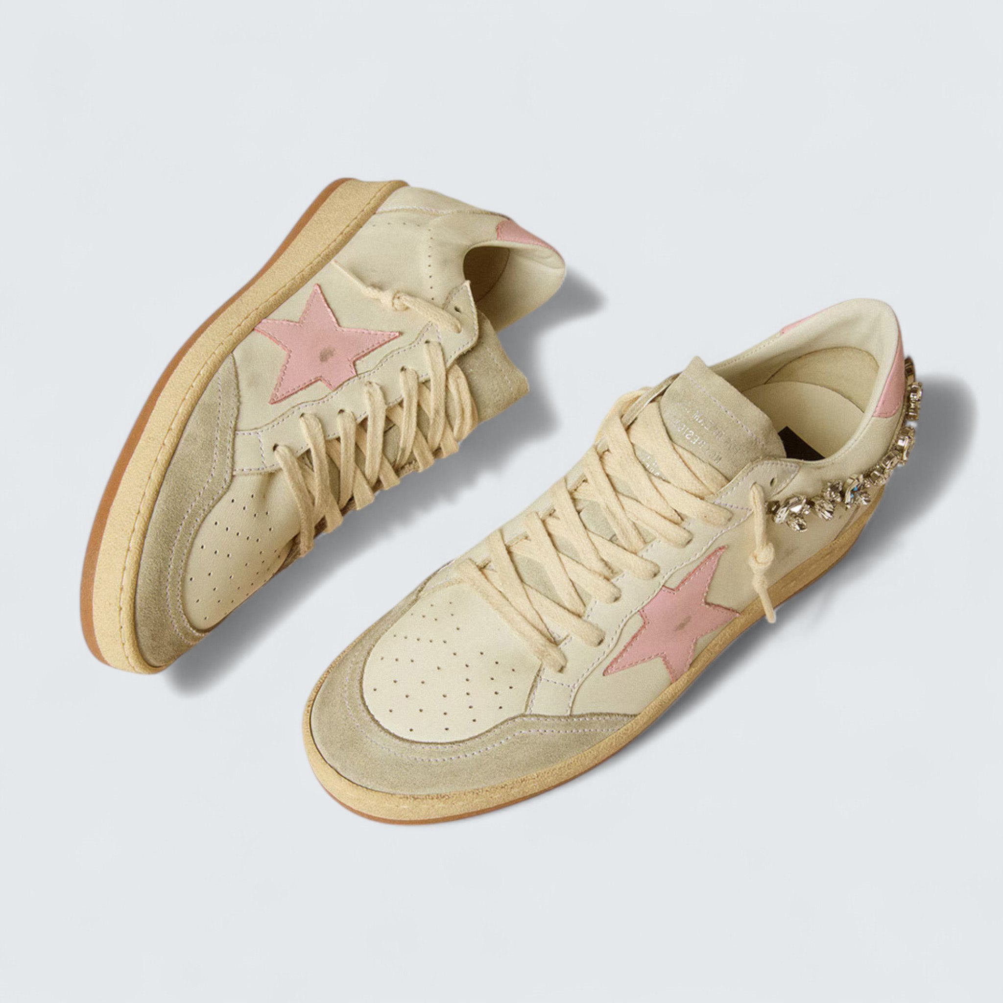 Ball Star LTD 'White Leather with Pink Leather Star and Crystal Decoration'