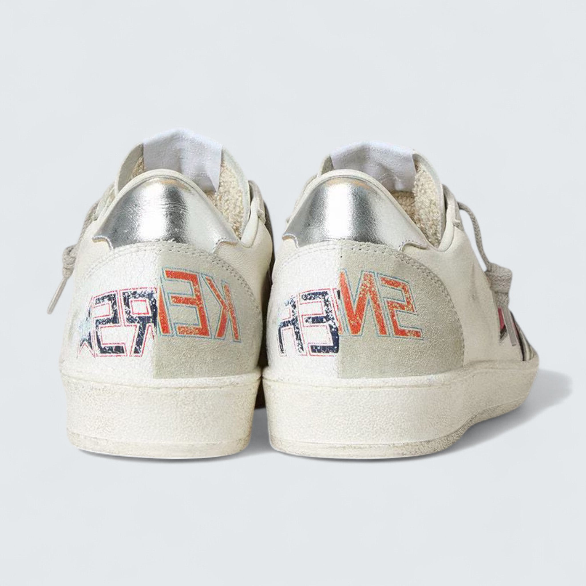 Ball Star LTD 'White Nappa with Red Leather Star and Silver Metallic Heel Tab'