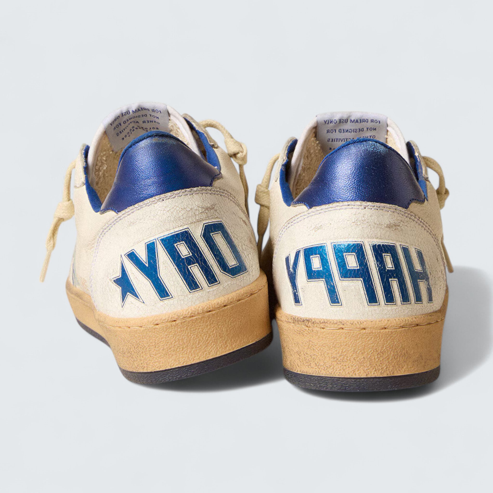 Ball Star Wishes 'White Nappa Leather with Bright Blue Laminated Star and Heel Tab'