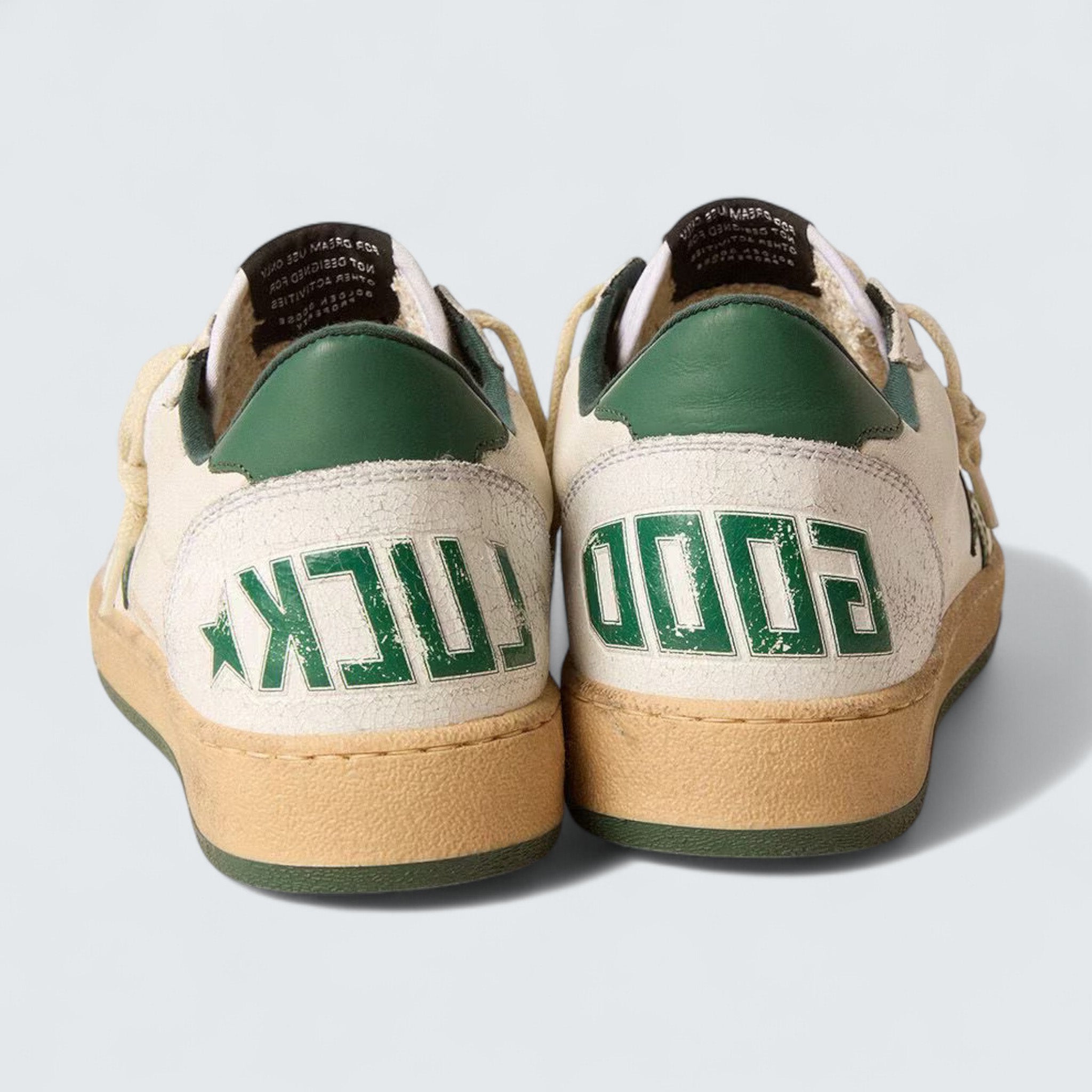 Ball Star Wishes 'White Nappa Leather with Green Leather Star and Heel Tab'