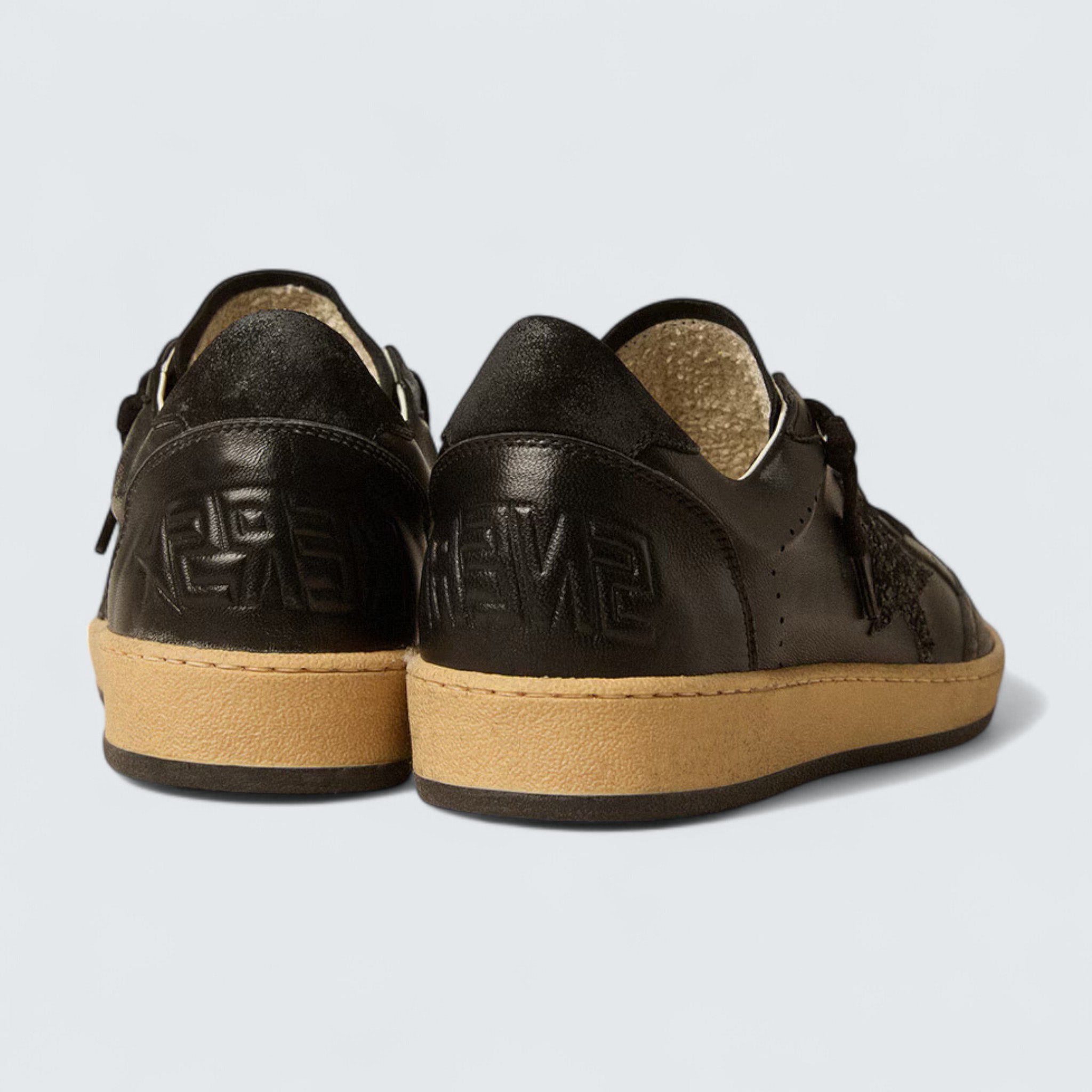 Ball Star 'Black Nappa with Black Glitter Star and Suede Heel Tab'