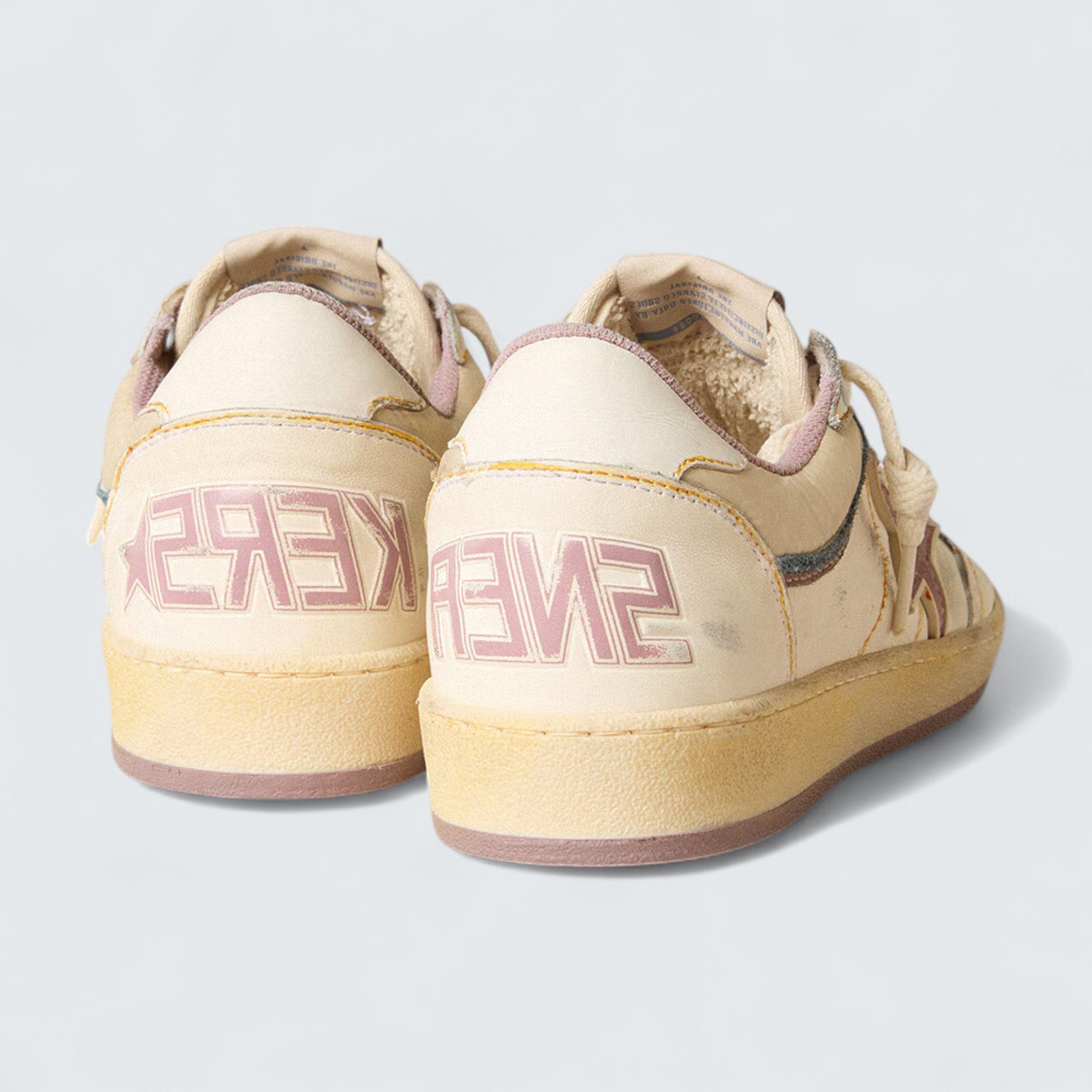 Ball Star 'White Nappa with Mauve TPU Star and Leather Heel Tab'