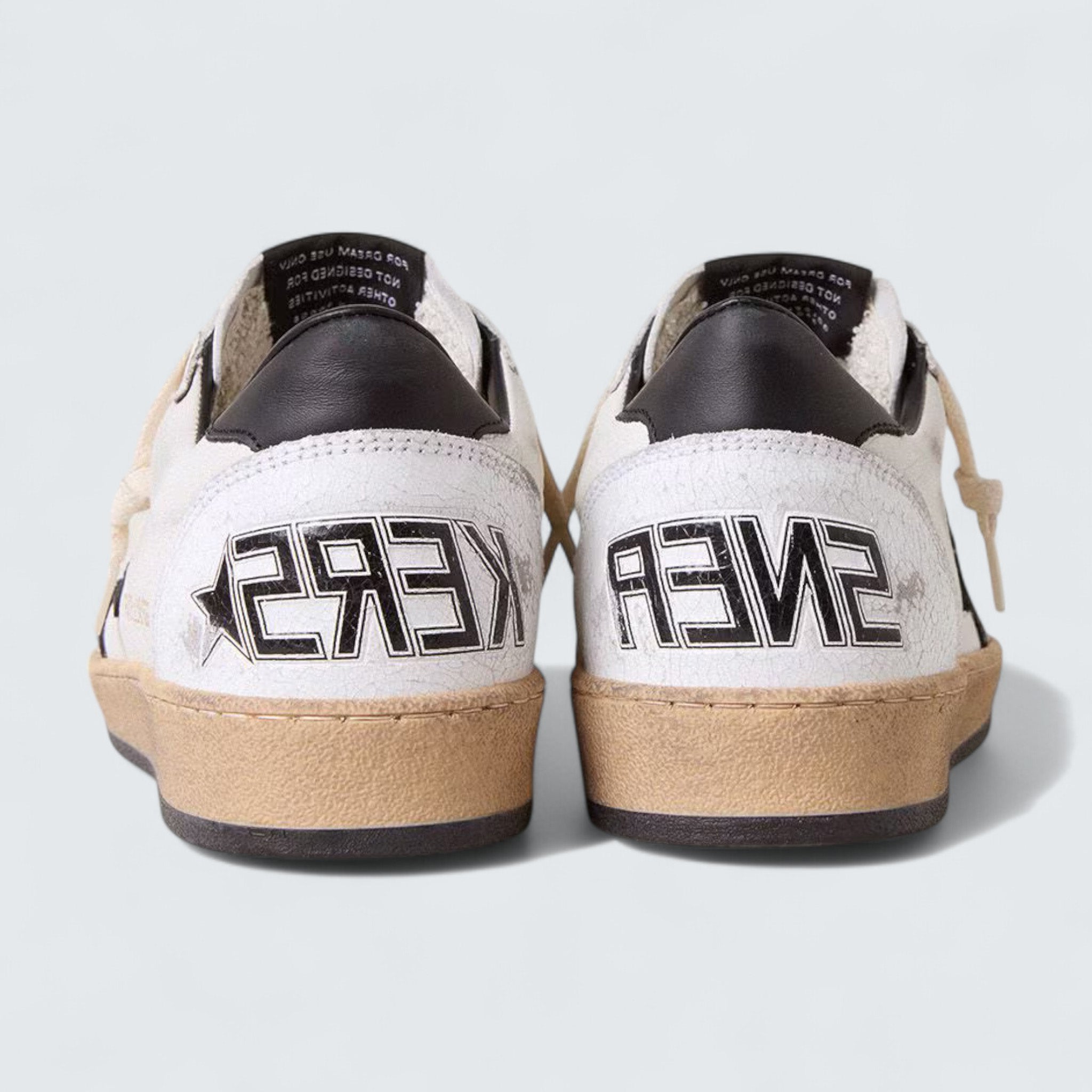 Ball Star 'White Nappa with Black Leather Star and Heel Tab'