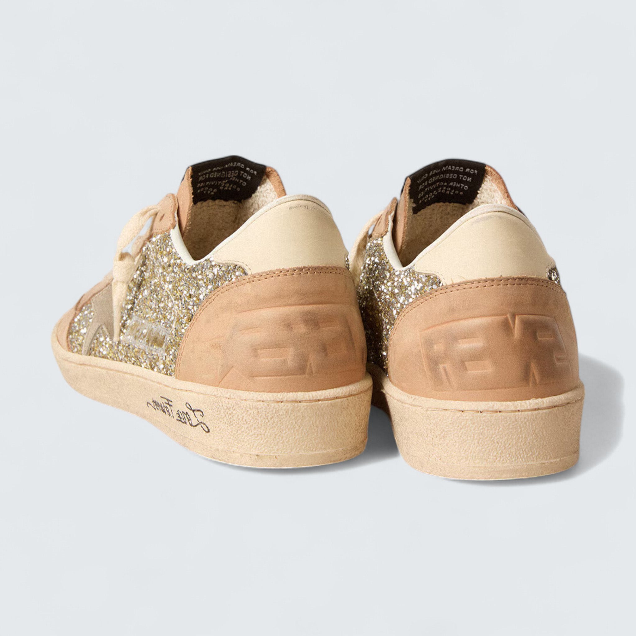 Ball Star 'Platinum Glitter with Cream Leather Star and Nubuck Toe'