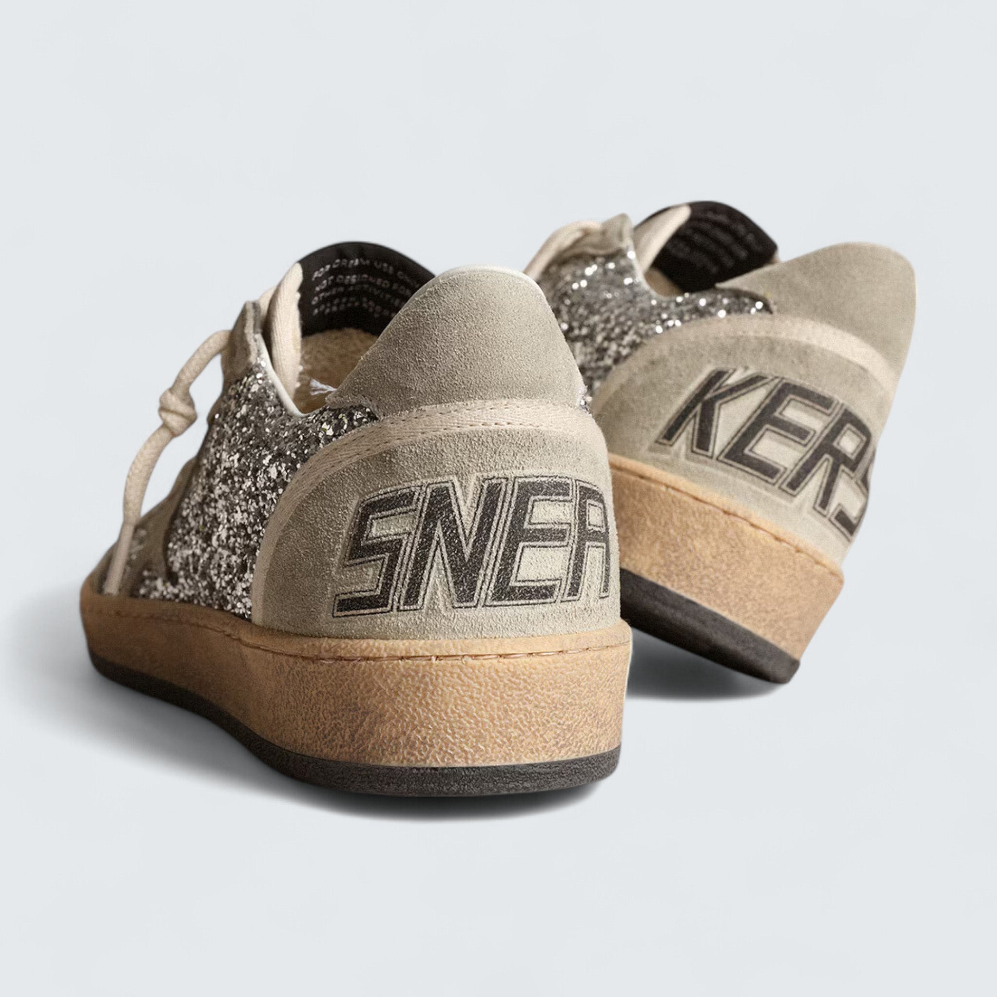 Ball Star 'Silver Glitter with Ice-Gray Suede Inserts'