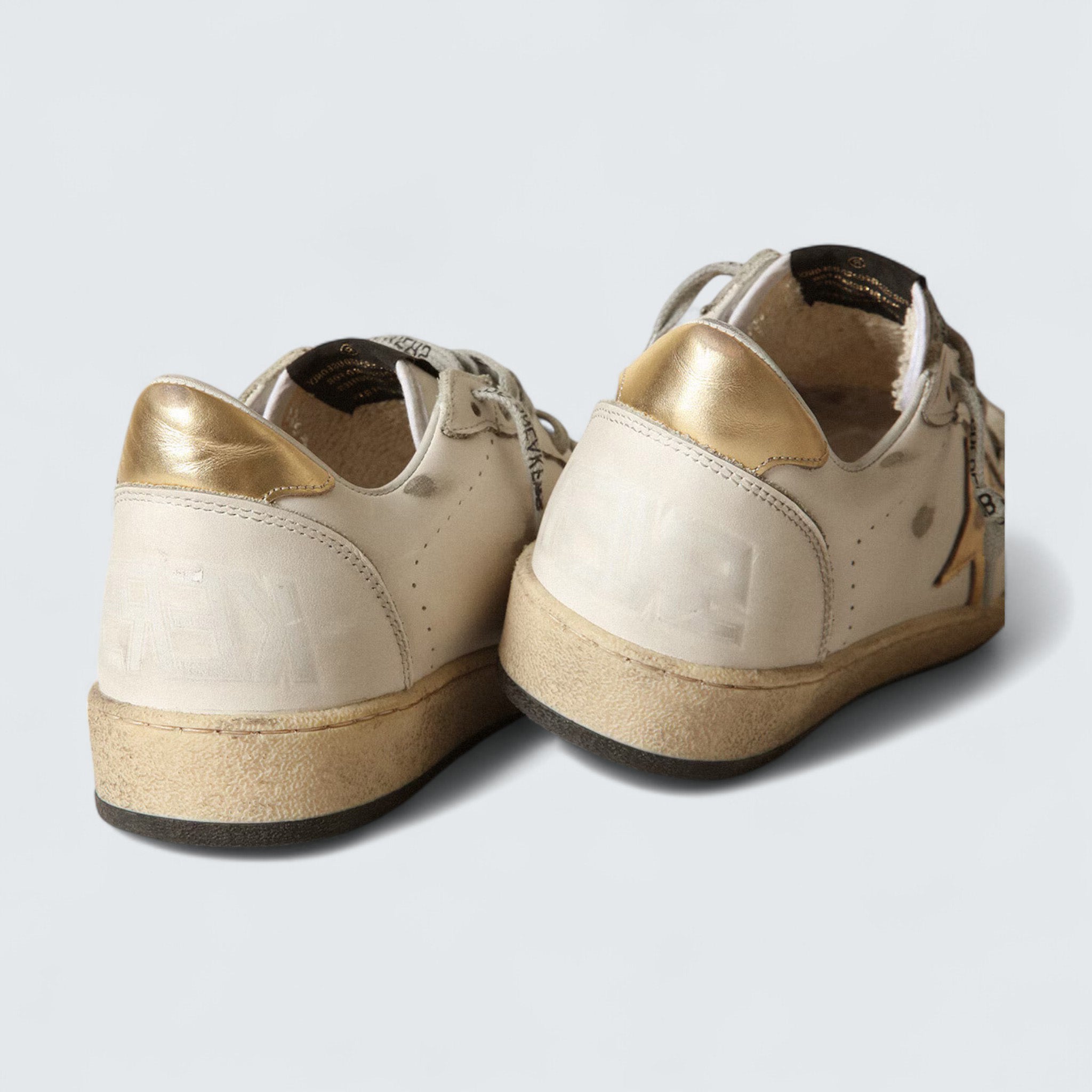 Ball Star 'White Leather with Gold Laminated Star and Heel Tab'