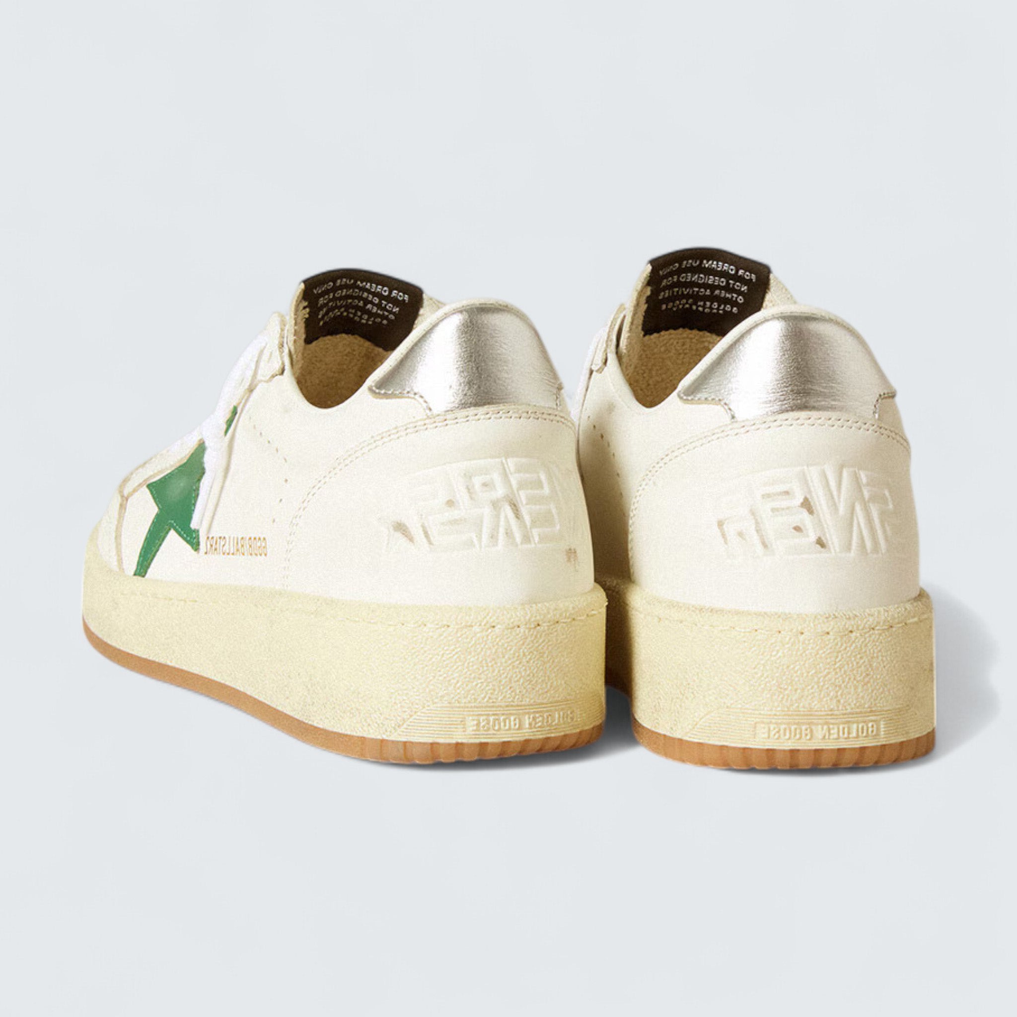 Ball Star 'White Nappa with Green Leather Star and Metallic Leather Heel Tab'
