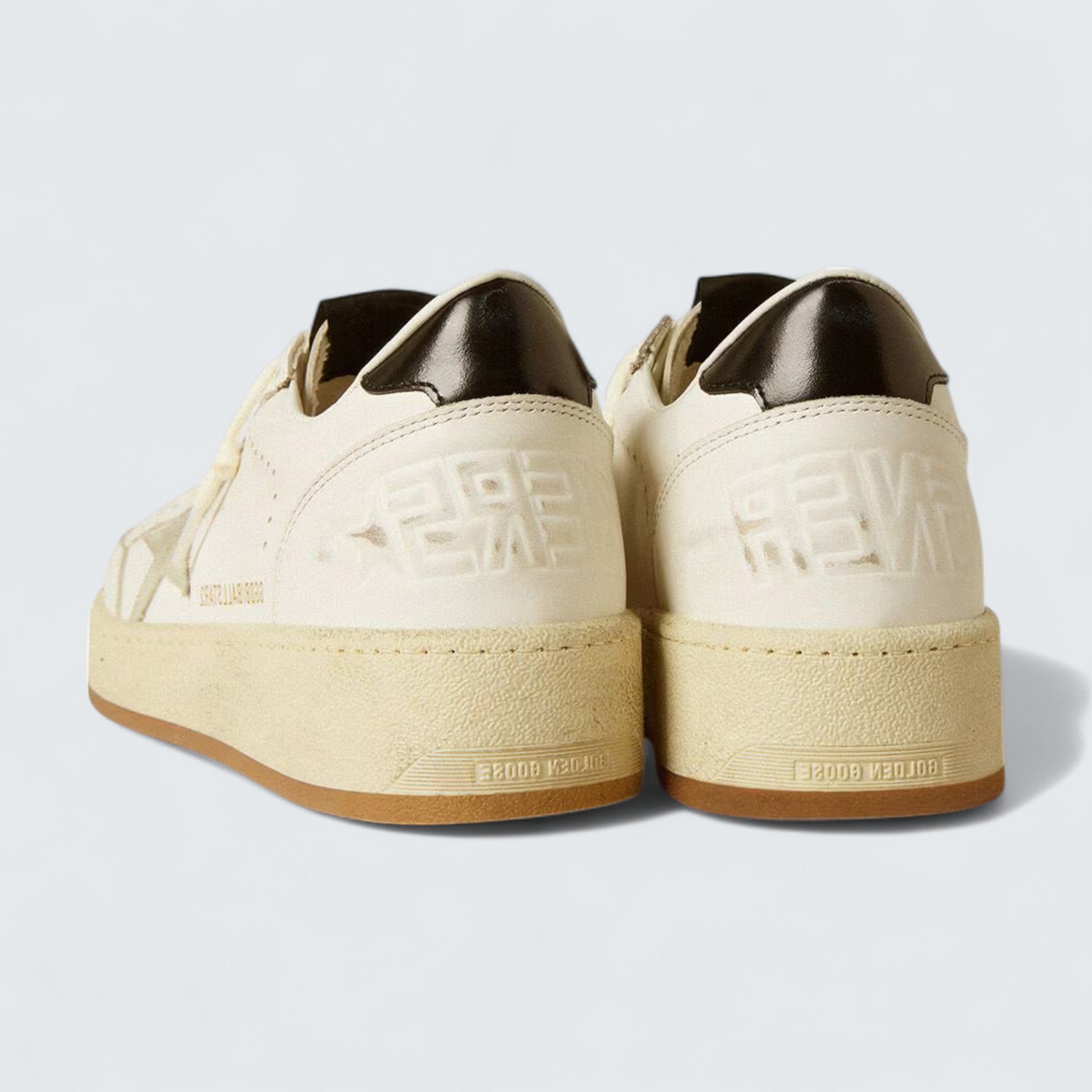 Ball Star 'White Leather with Ice-Gray Suede Star and Glossy Black Leather Heel Tab'