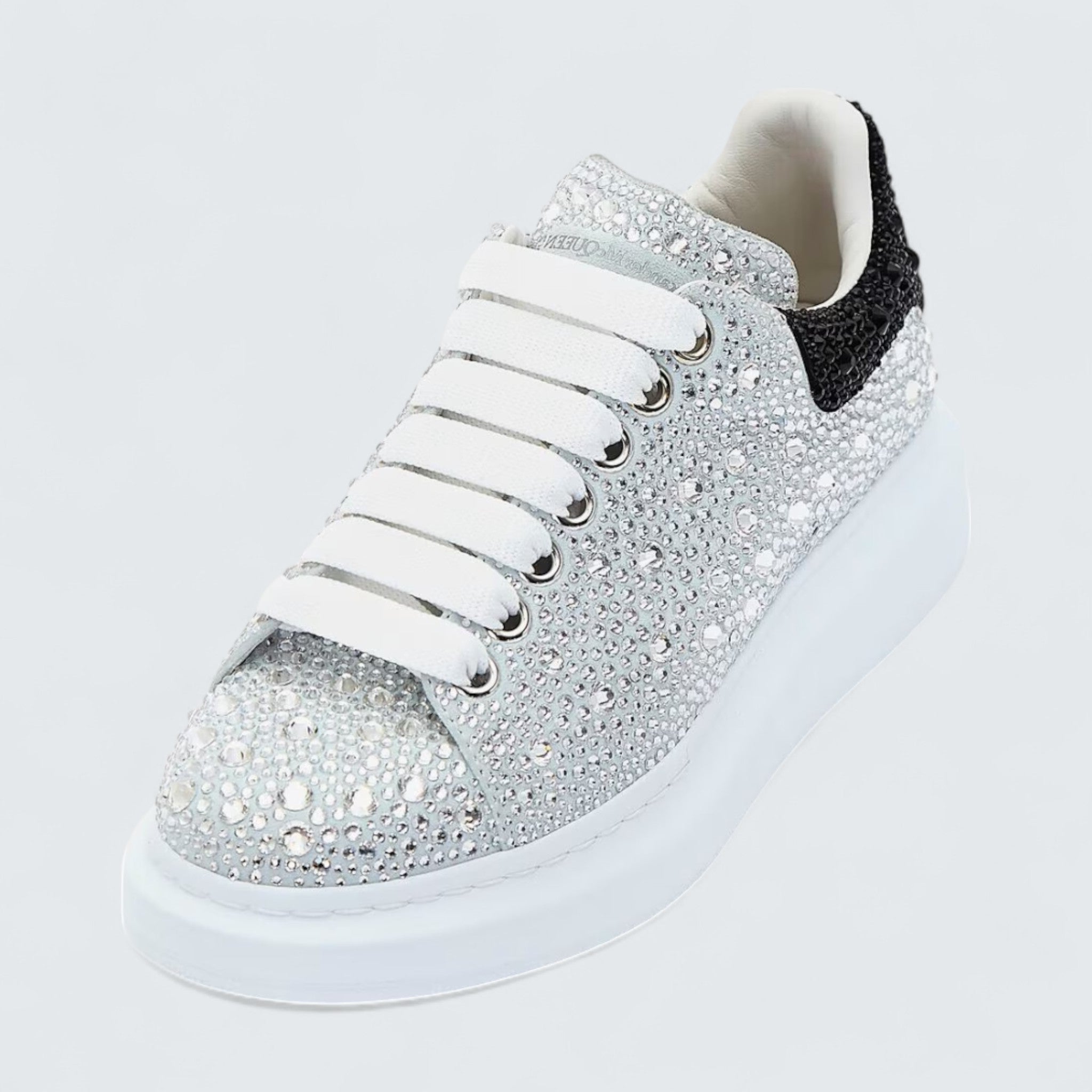 Oversized Sneaker in White Crystal