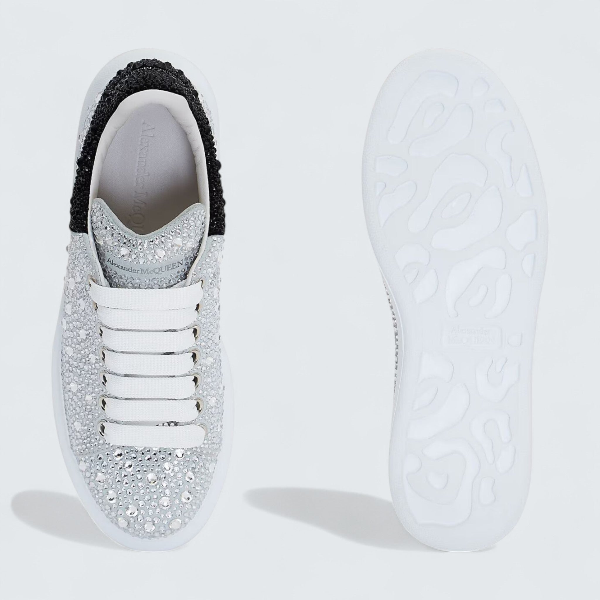 Oversized Sneaker in White Crystal