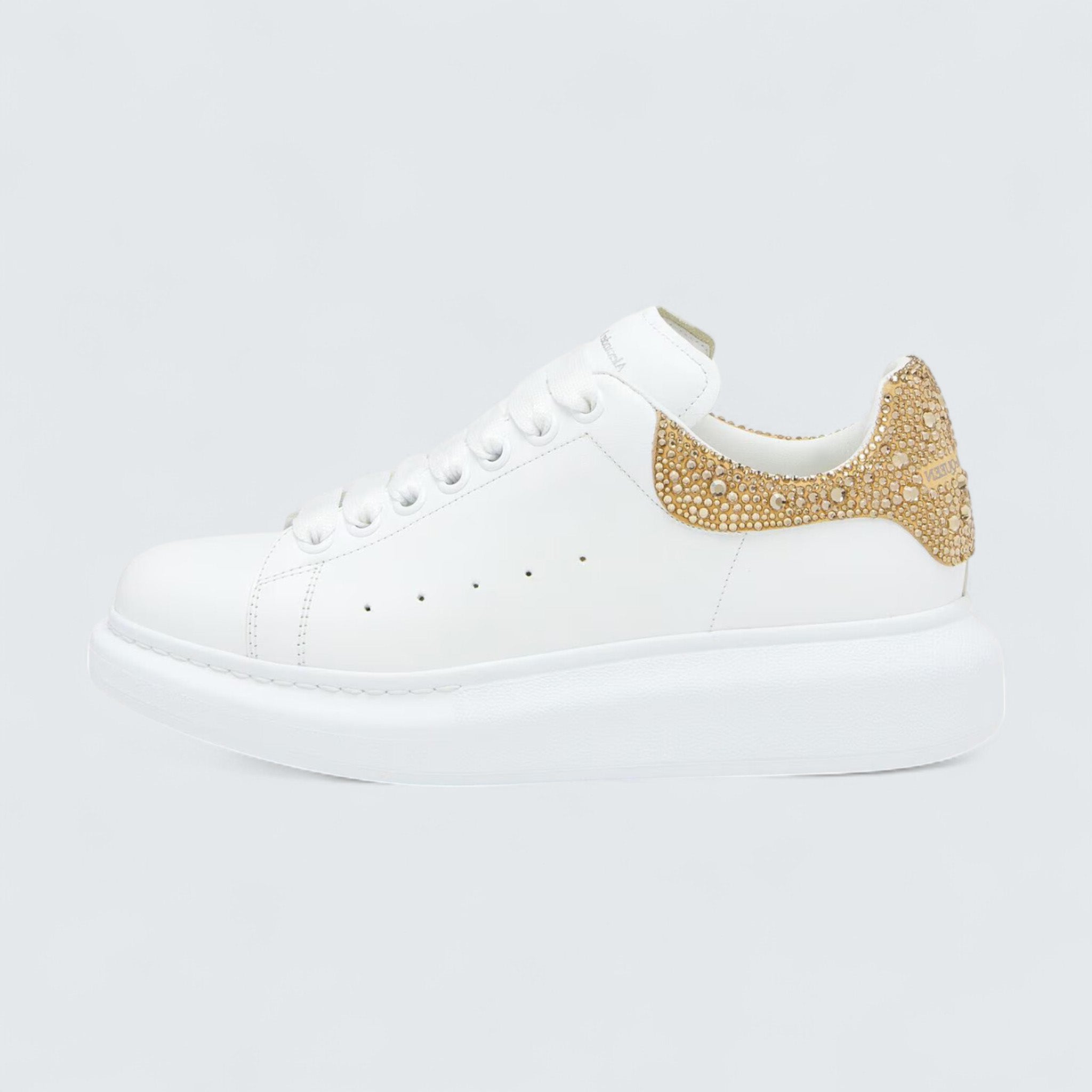 Oversized Sneaker in White Gold