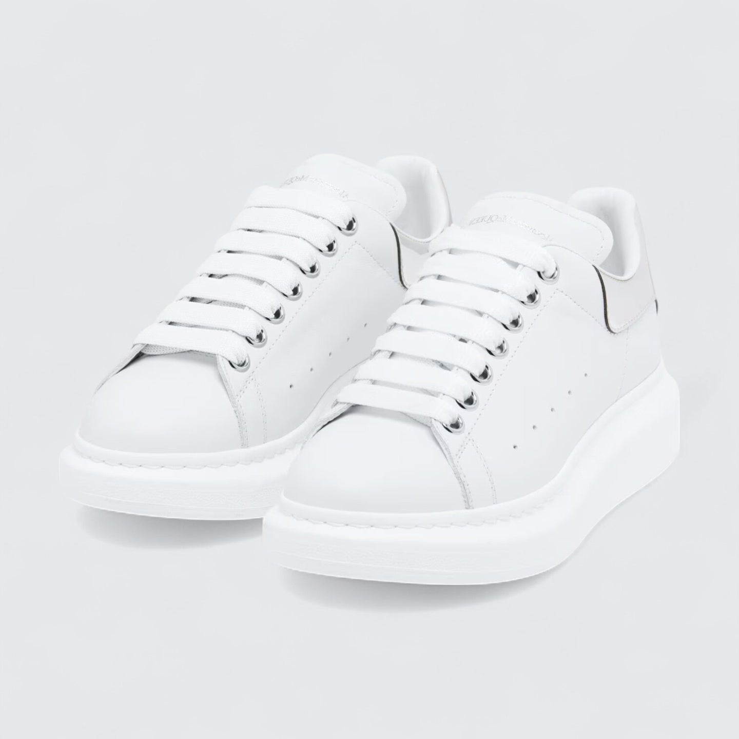 Oversized Sneaker in White Mirror