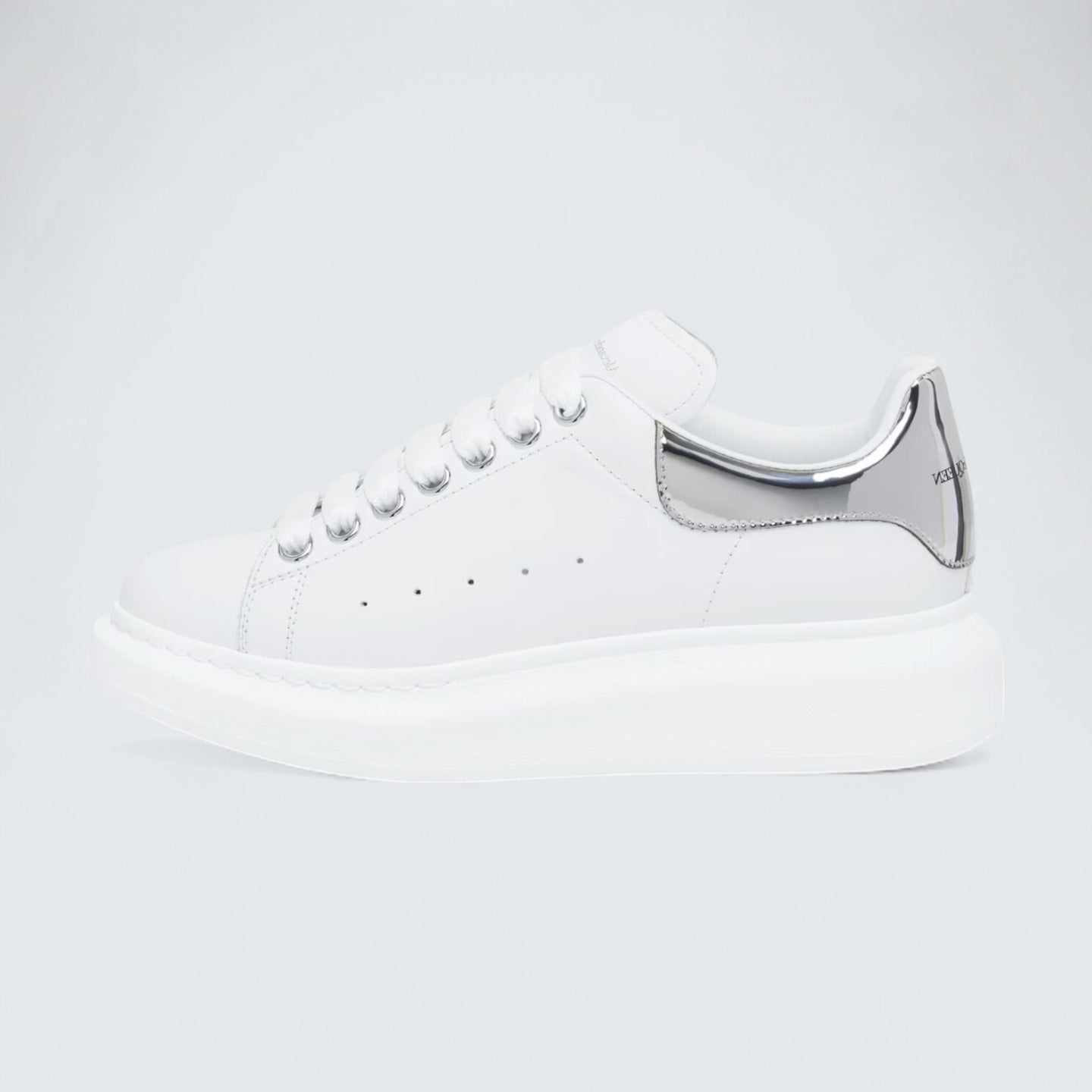 Oversized Sneaker in White Mirror