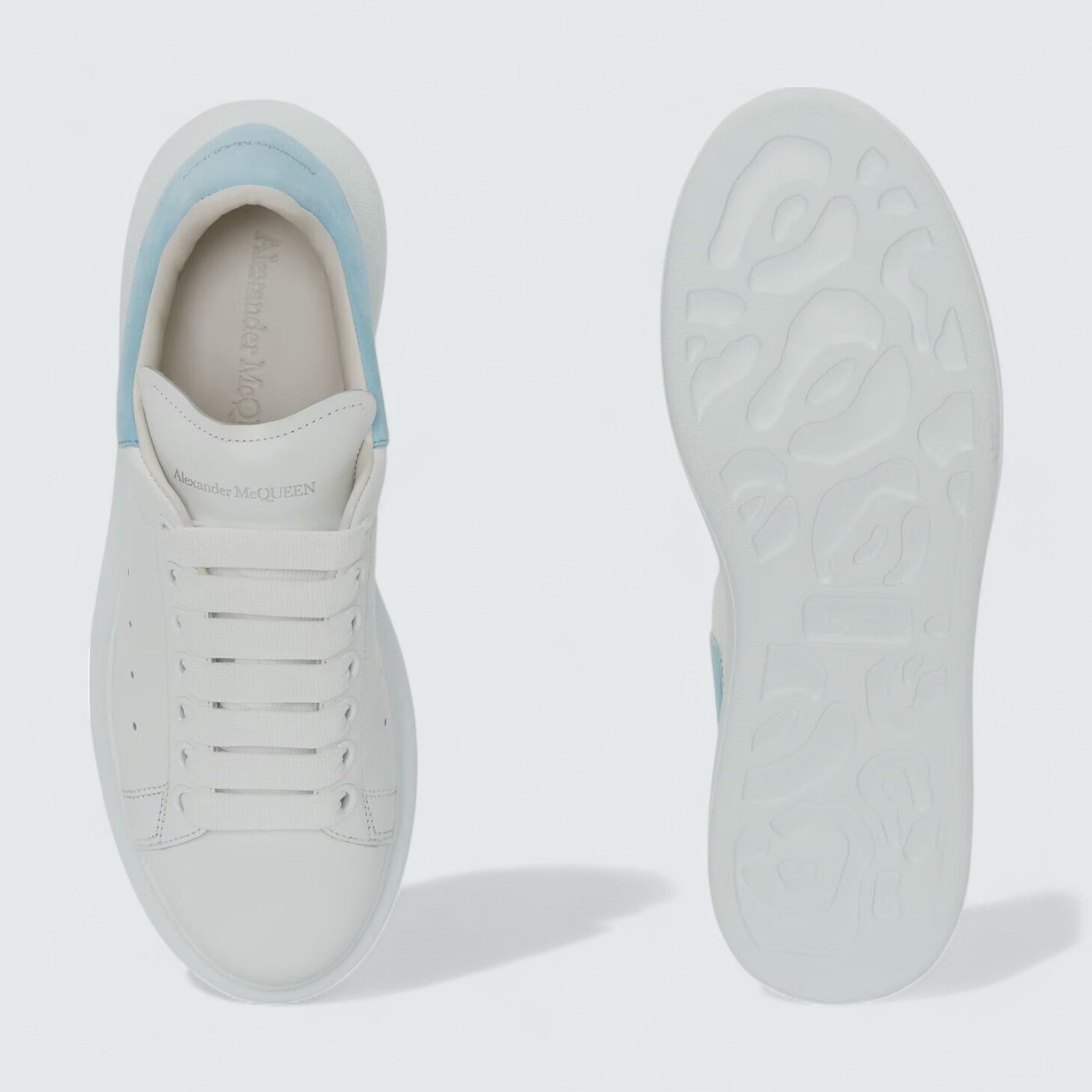 Oversized Sneaker in White Powder Blue