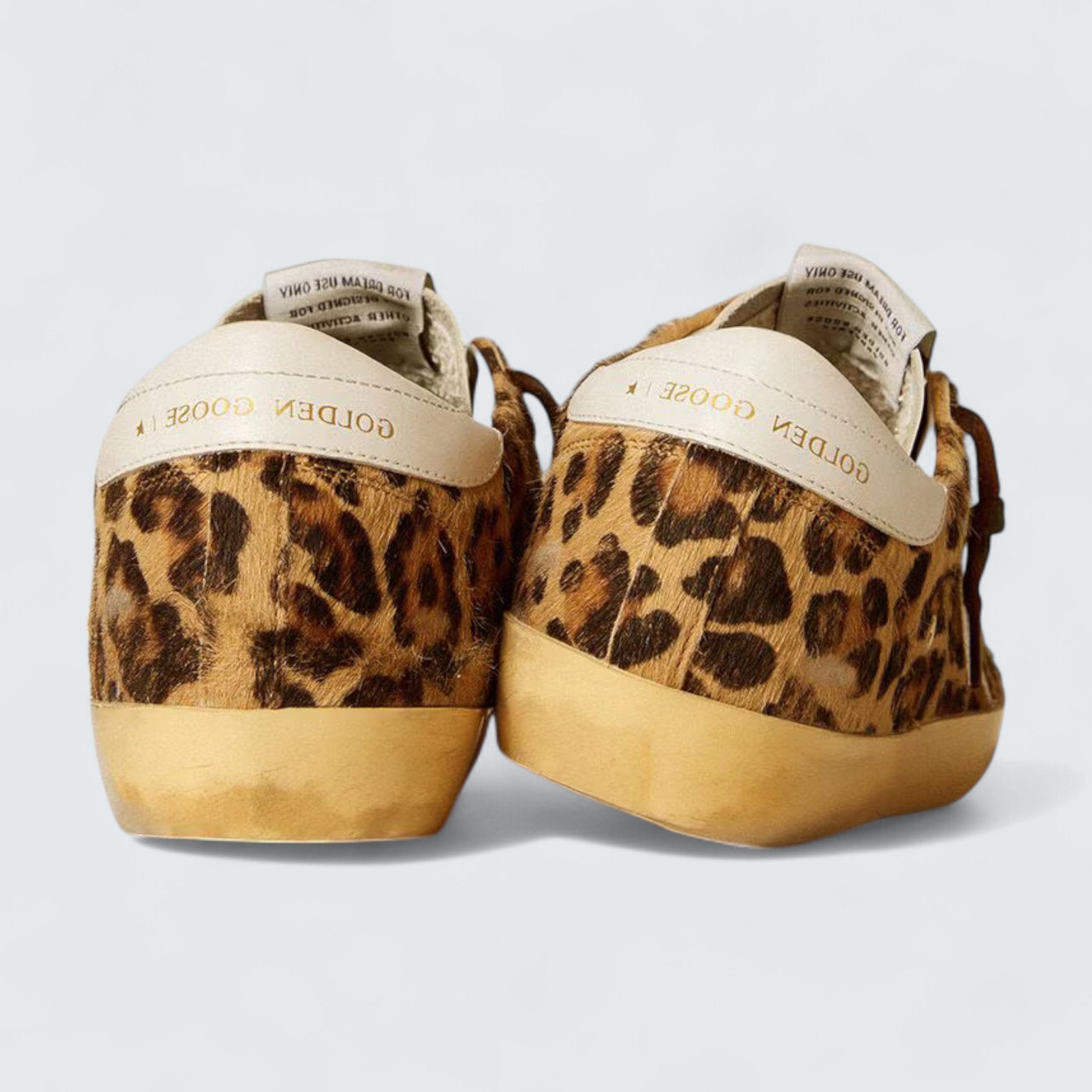 Super-Star LTD 'Leopard-Print Pony Skin with Milk-White Leather Star and Heel Tab'