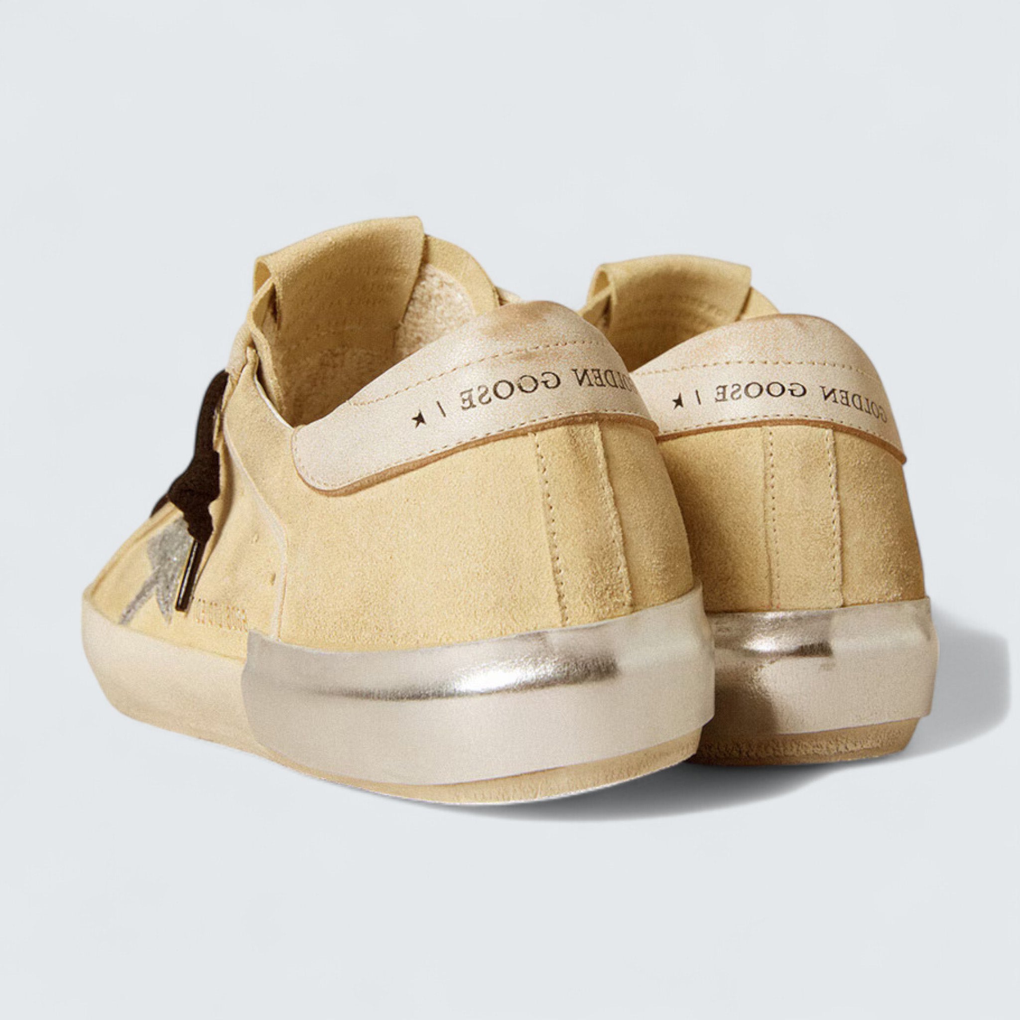 Super-Star LTD 'Suede with Glitter Star and Leather Heel Tab'