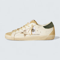 Super-Star LTD 'Cream Leather with Metallic Gold Star and Swarovski Crystal Heel Tab'