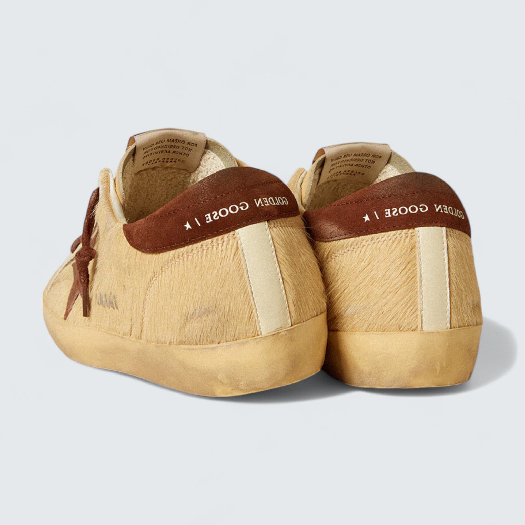 Super-Star 'Beige Pony Skin with Brown Suede Star and Heel Tab'