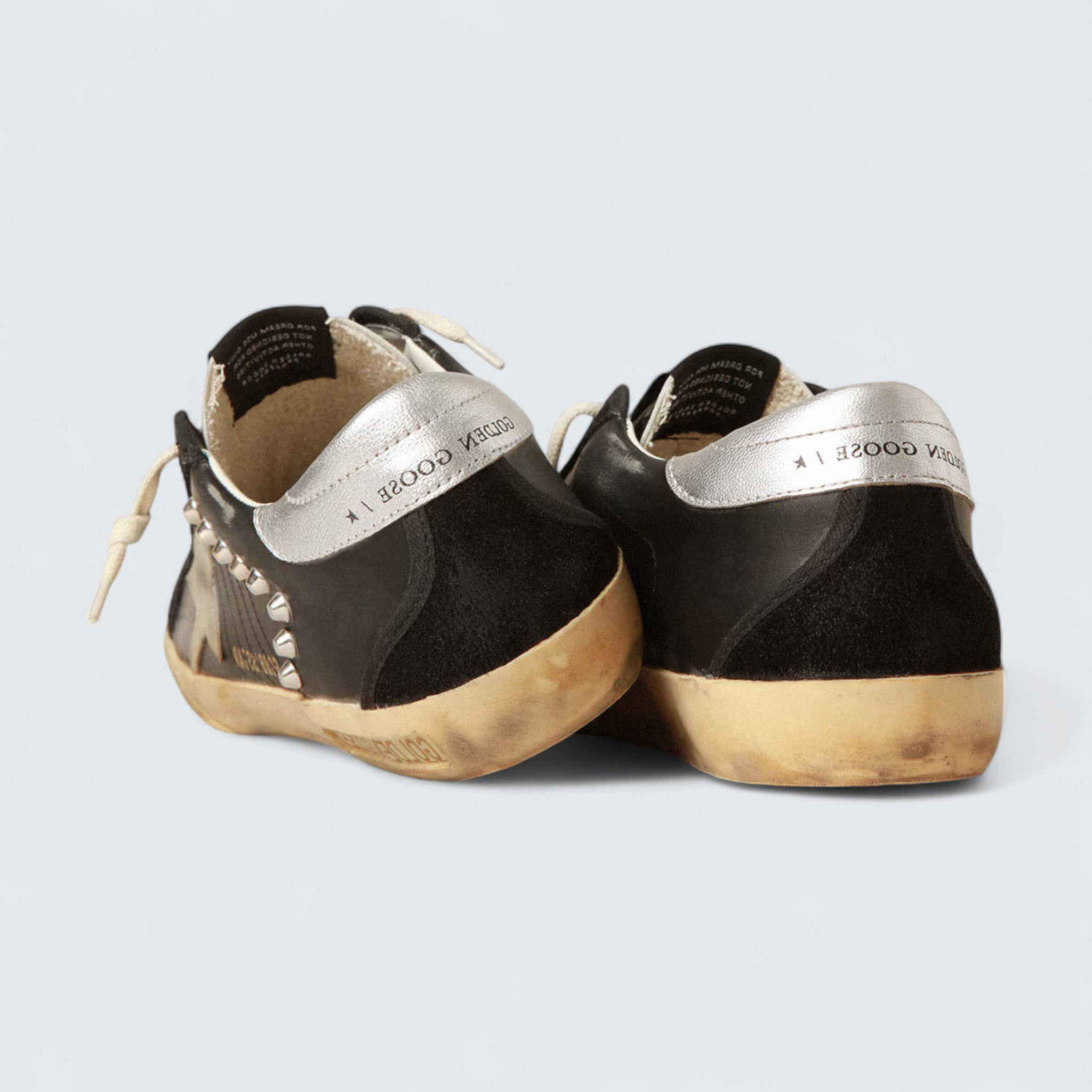 Super-Star 'Black Leather and Suede with Silver Studs'