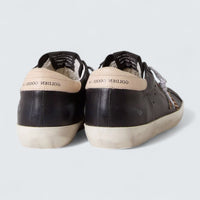 Super-Star 'Black Nappa Leather with Zebra-Print Pony Skin Star'
