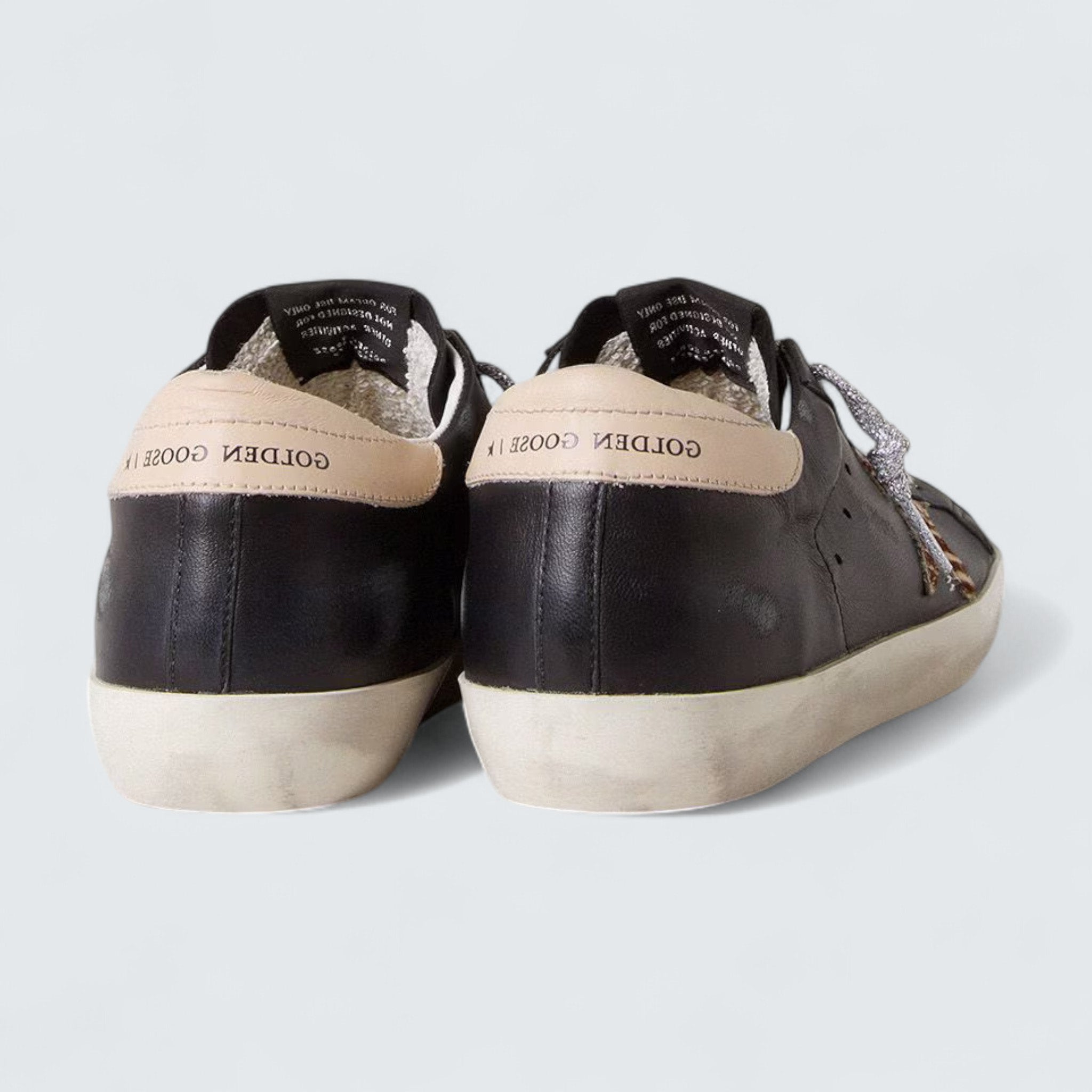Super-Star 'Black Nappa Leather with Zebra-Print Pony Skin Star'