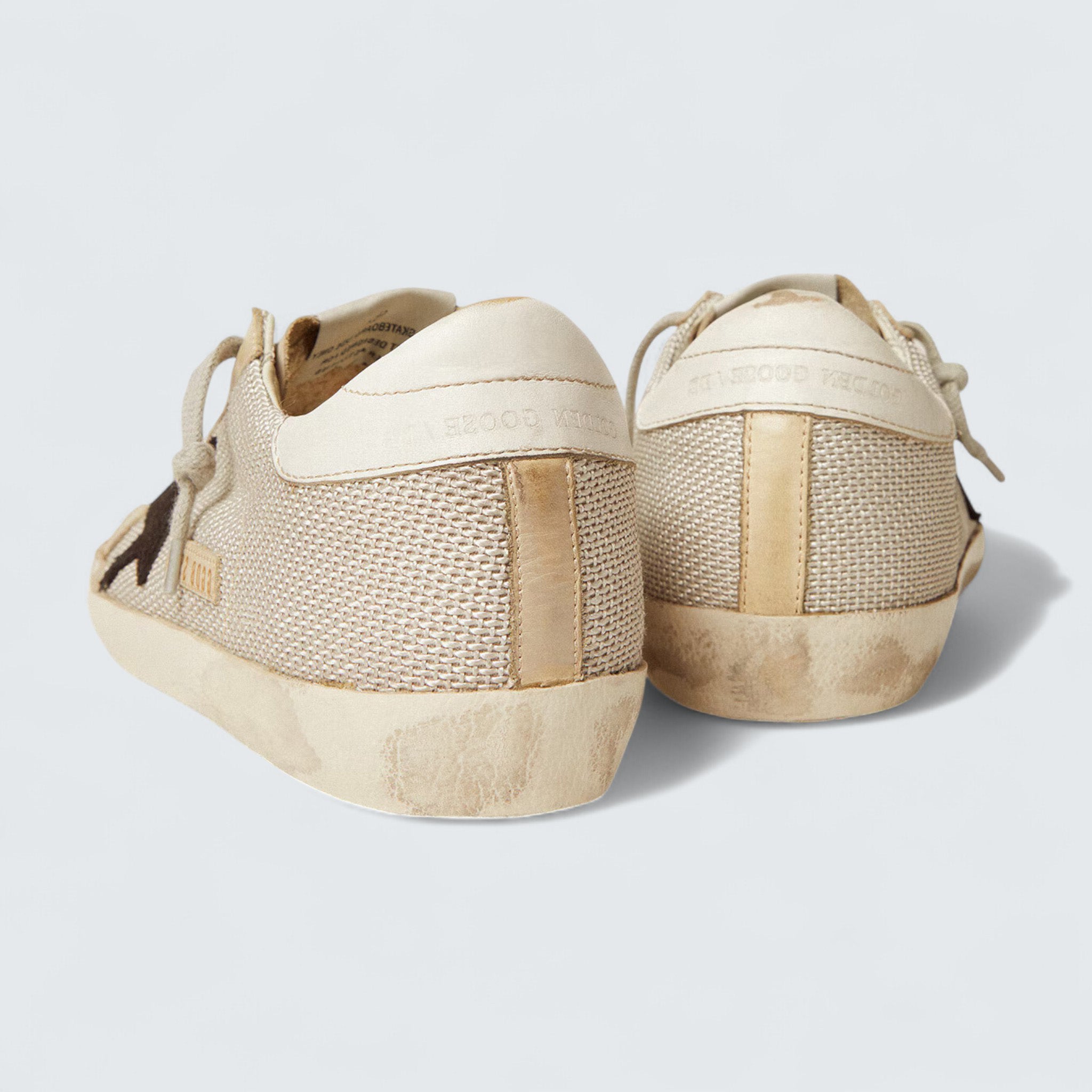 Super-Star 'Beige Mesh and Leather with Dark Brown Suede Star'