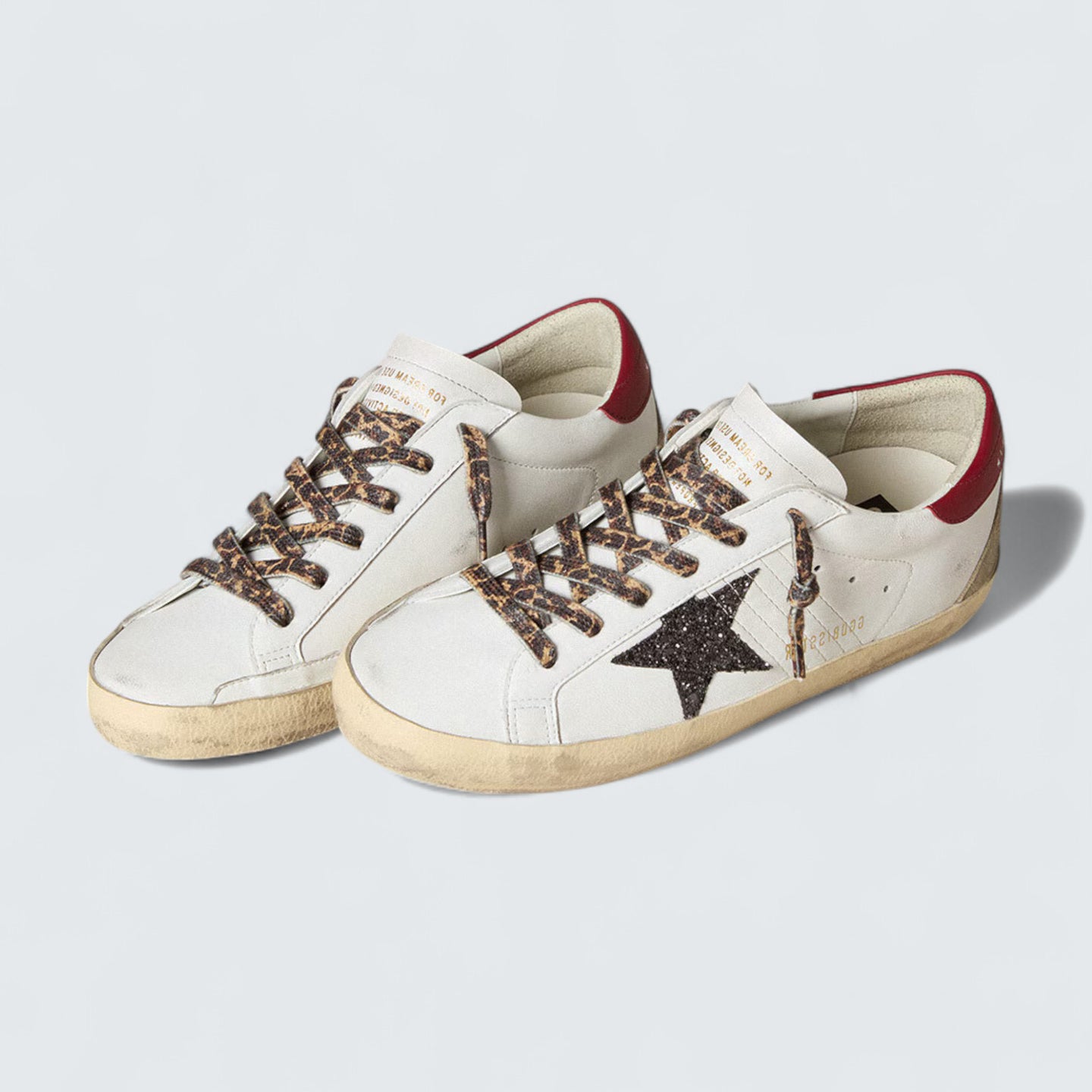 Super-Star 'White Nappa with Anthracite Glitter Star and Red Nappa Heel Tab'