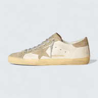 Super-Star 'White Nappa Leather with Ice-Gray Suede Star and Black Embroidery'