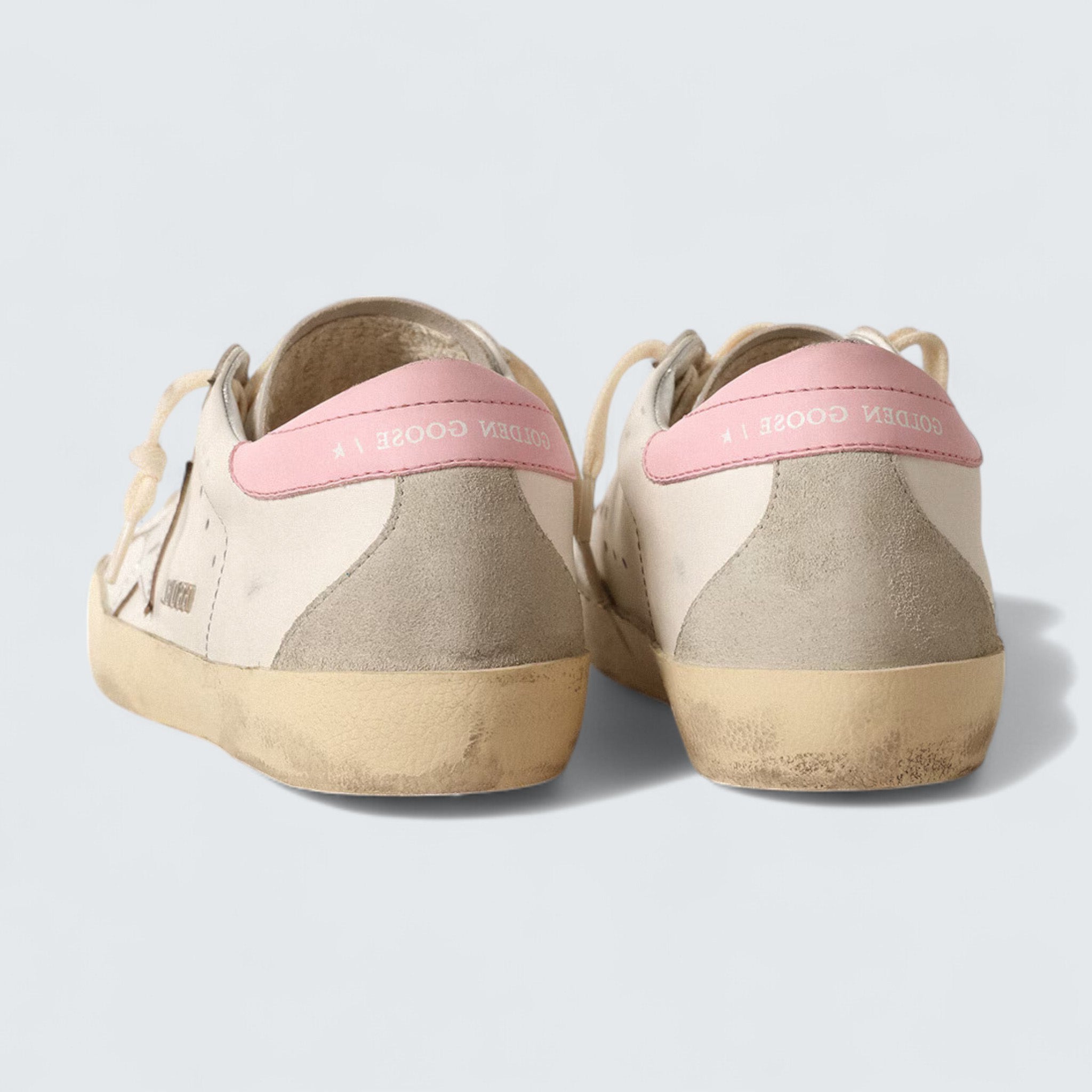 Super-Star 'Silver Leather Star and Pink Heel Tab'