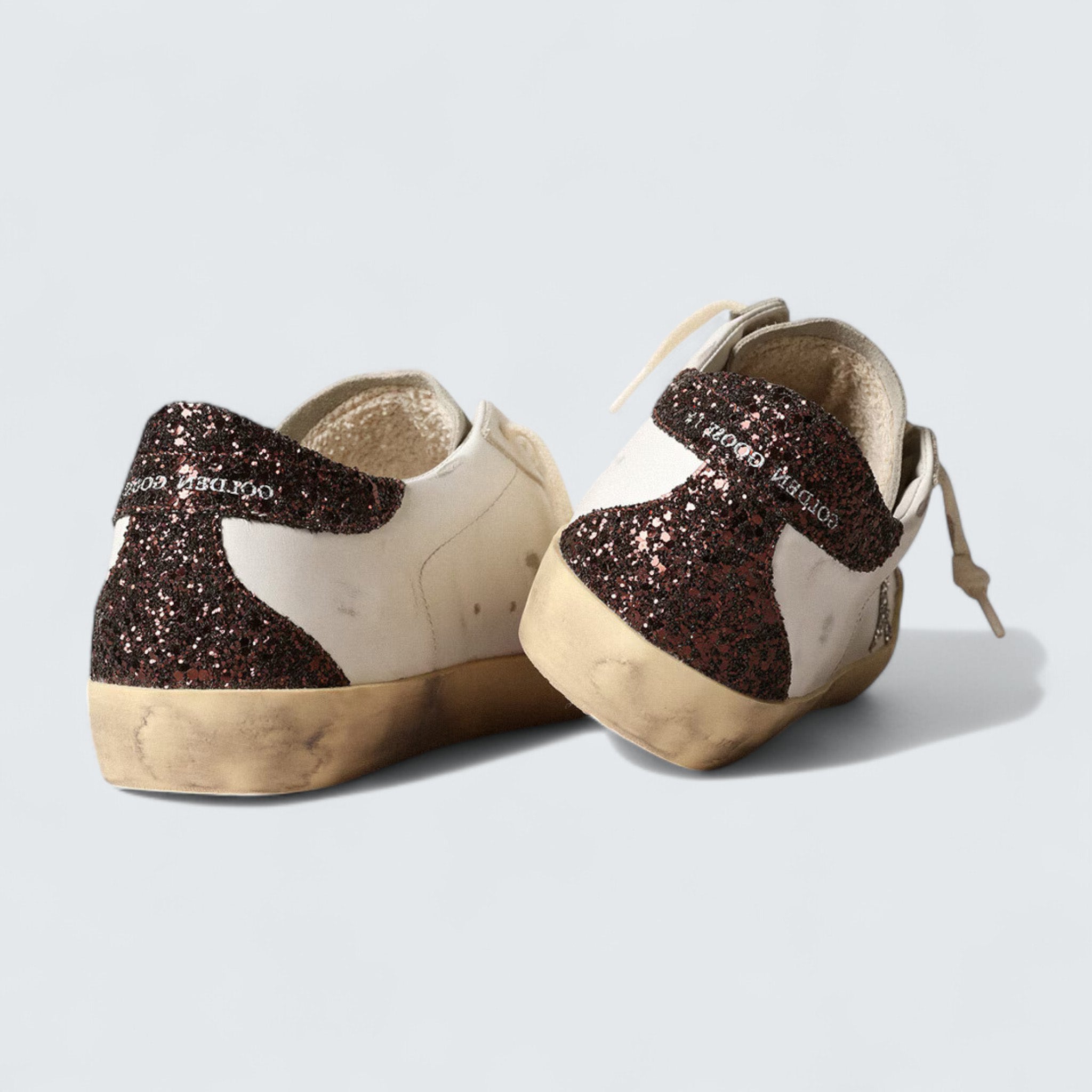 Super-Star 'Silver Star and Brown Glitter Heel Tab'