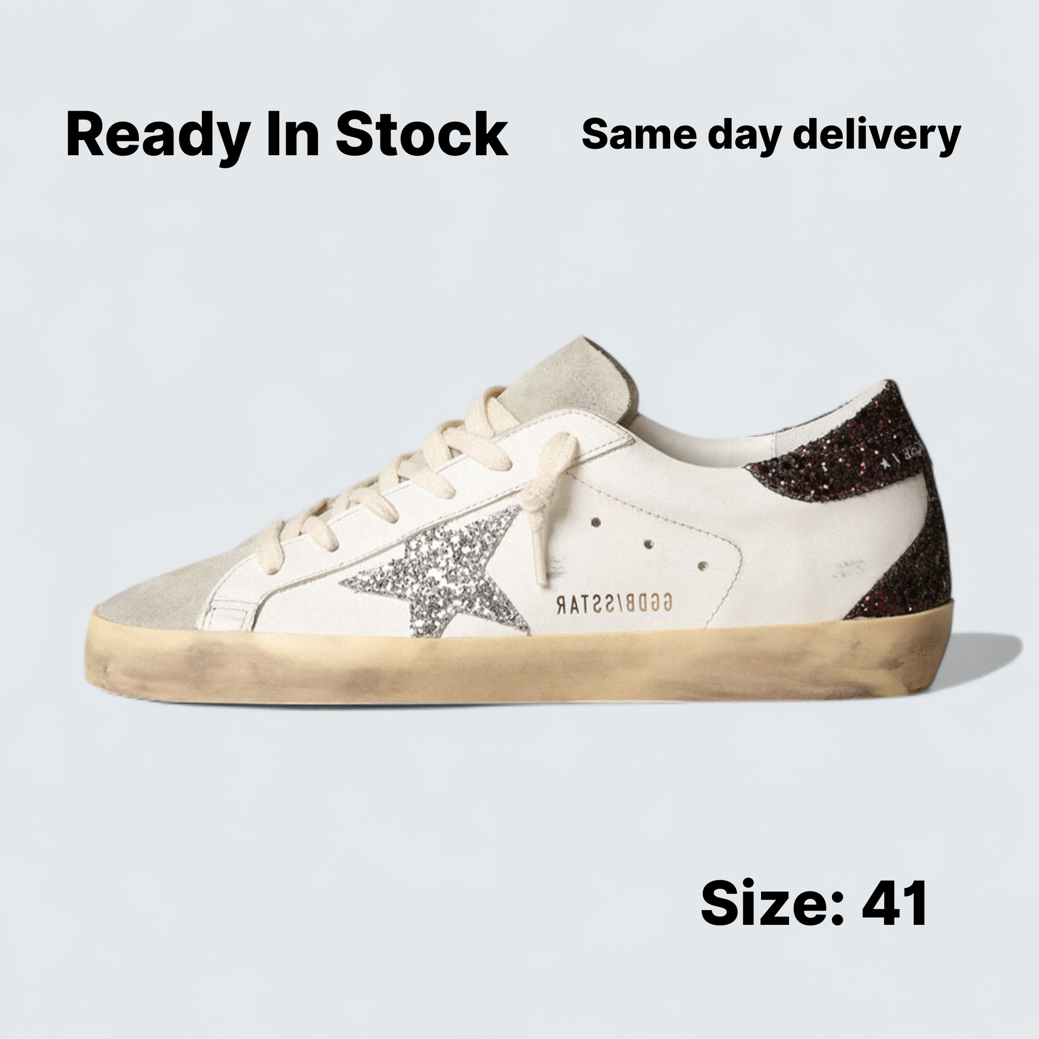 Super-Star 'Silver Star & Brown Glitter Heel'