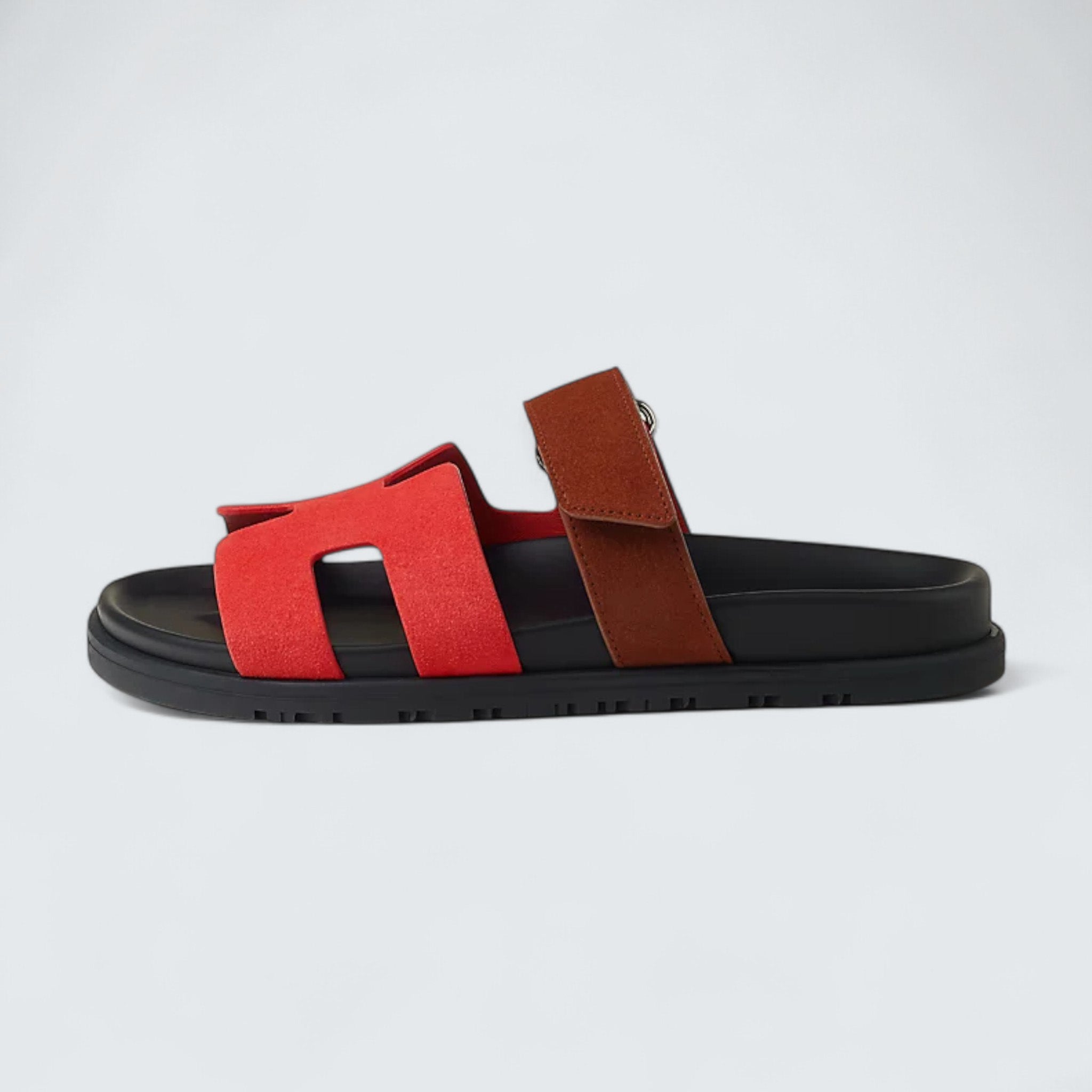 Chypre Sandals 'Rouge Cinétique & Gold'