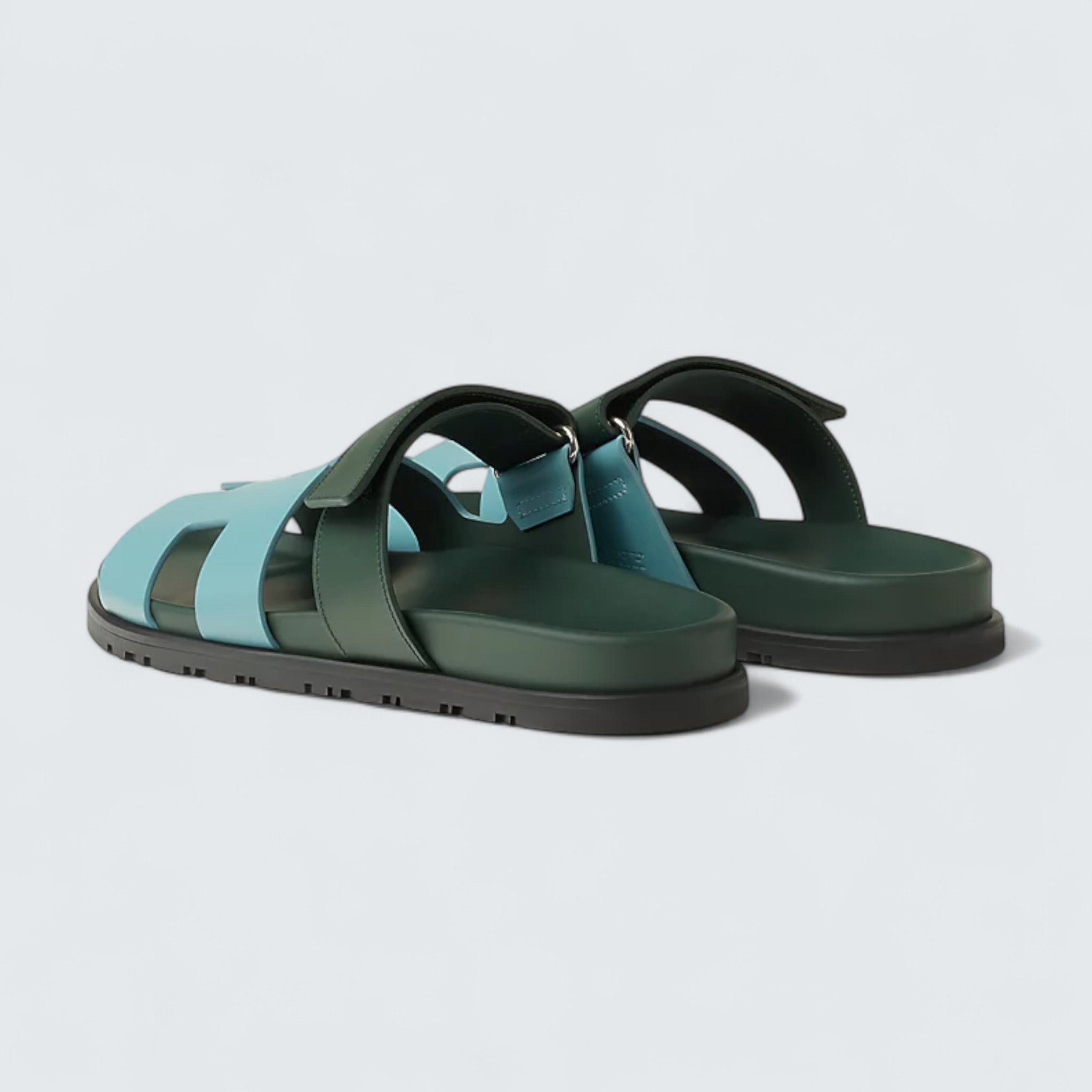 Chypre Sandals 'Bleu Citadin / Vert Bouteille'