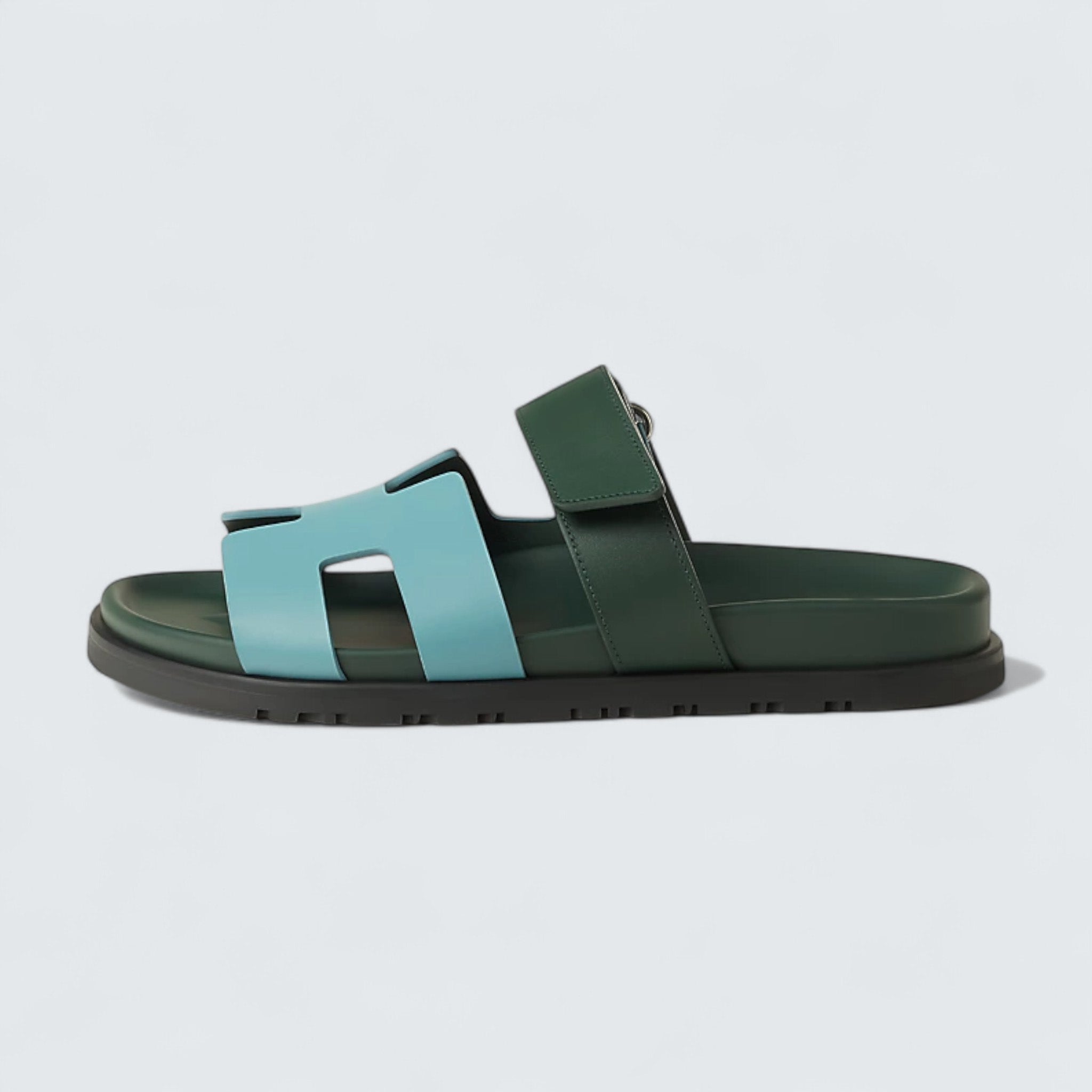Chypre Sandals 'Bleu Citadin / Vert Bouteille'