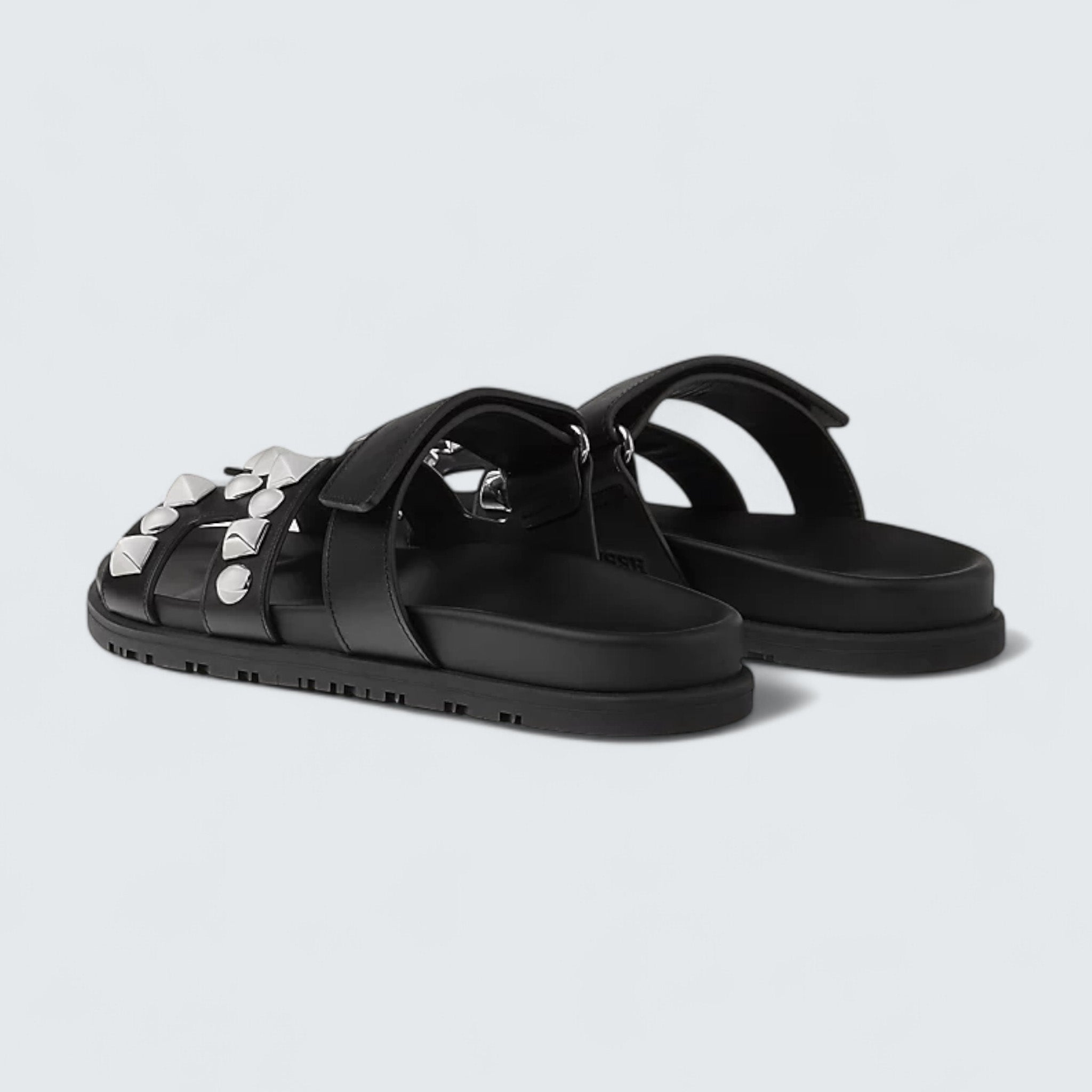 Chypre Sandals 'Noir Studded'