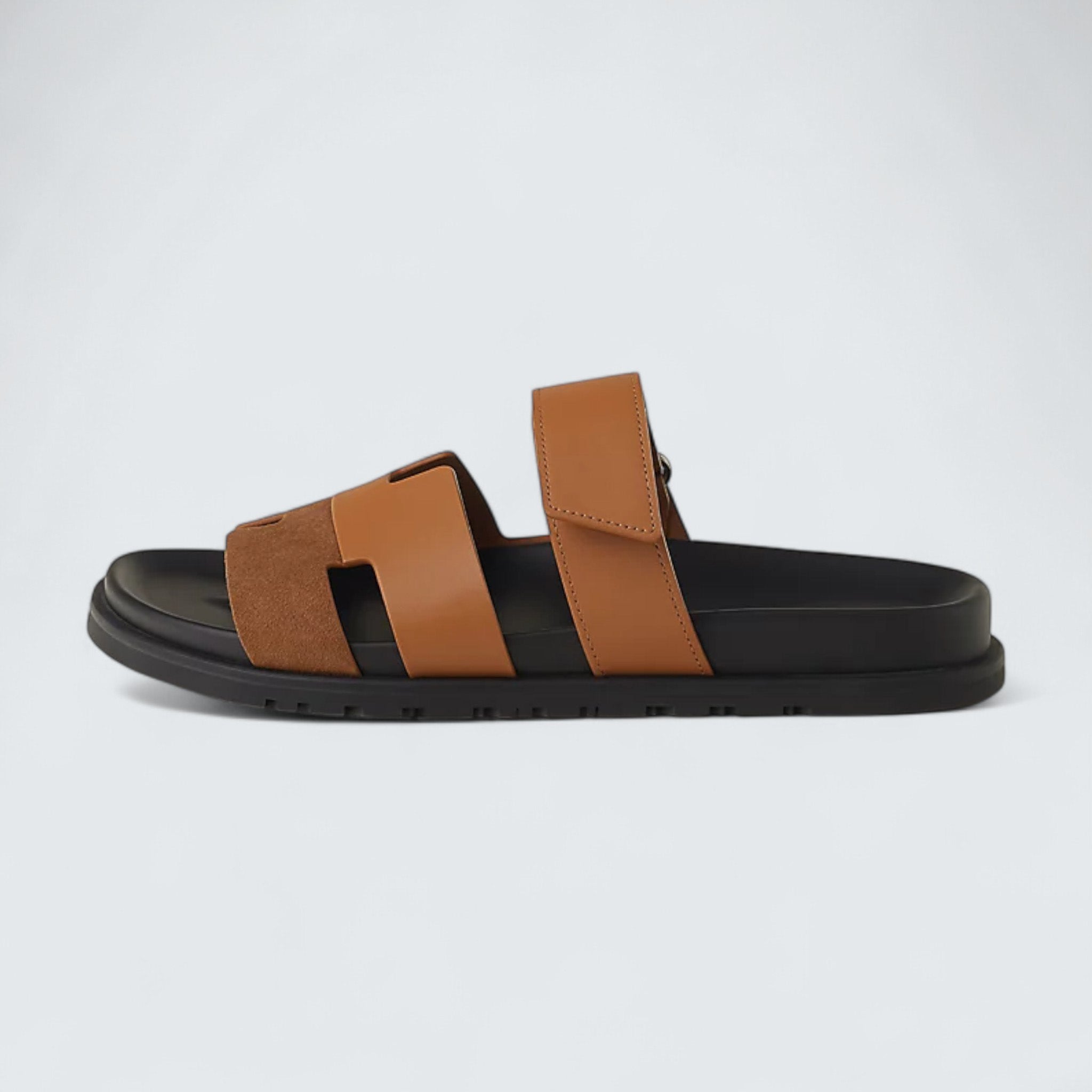 Chypre Sandals 'Naturel / Brun Fumé'