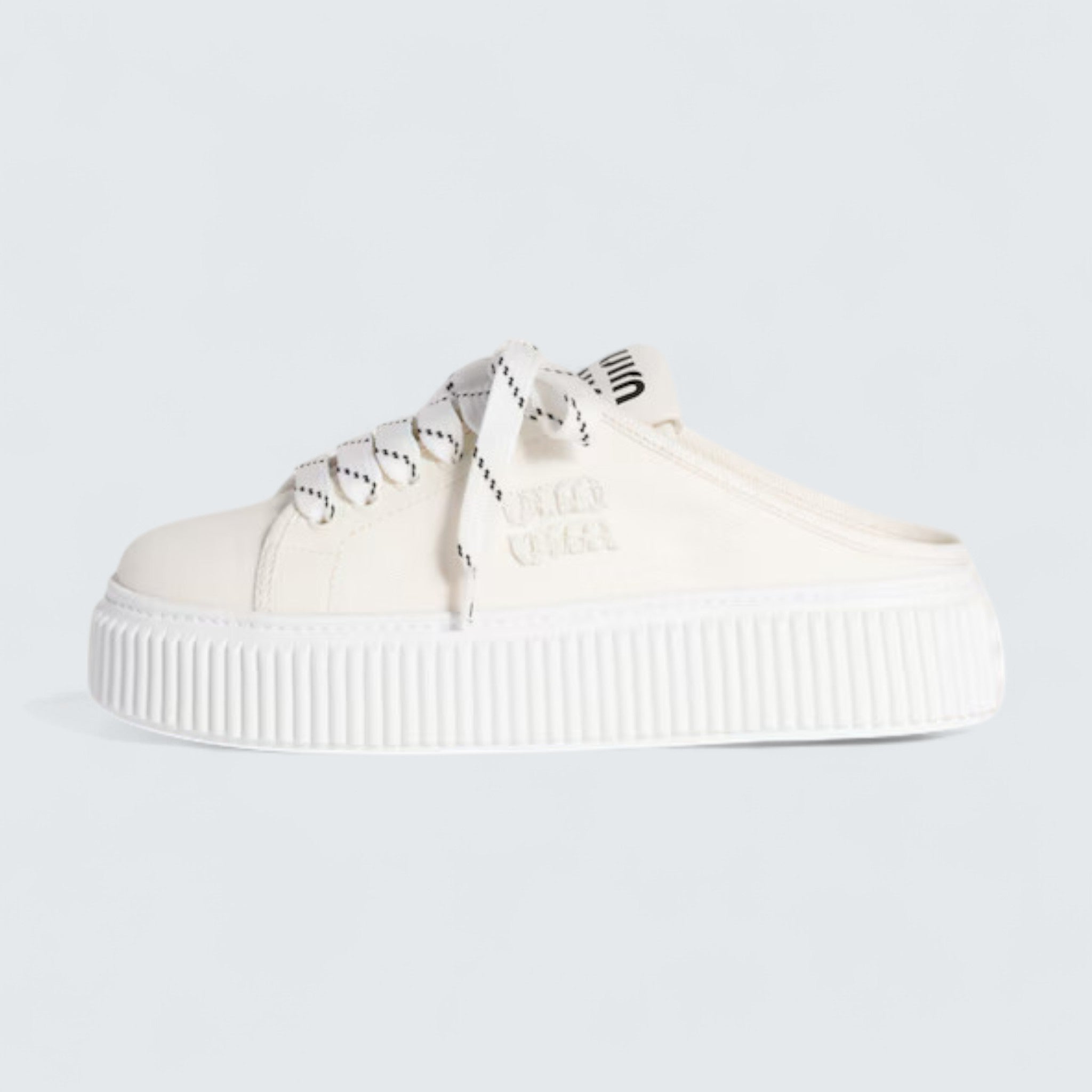 Denim Sneaker Mules 'Ivory'