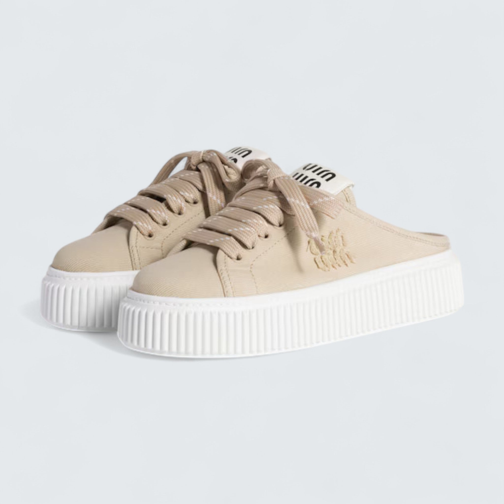 Denim Sneaker Mules 'Colonial Beige'