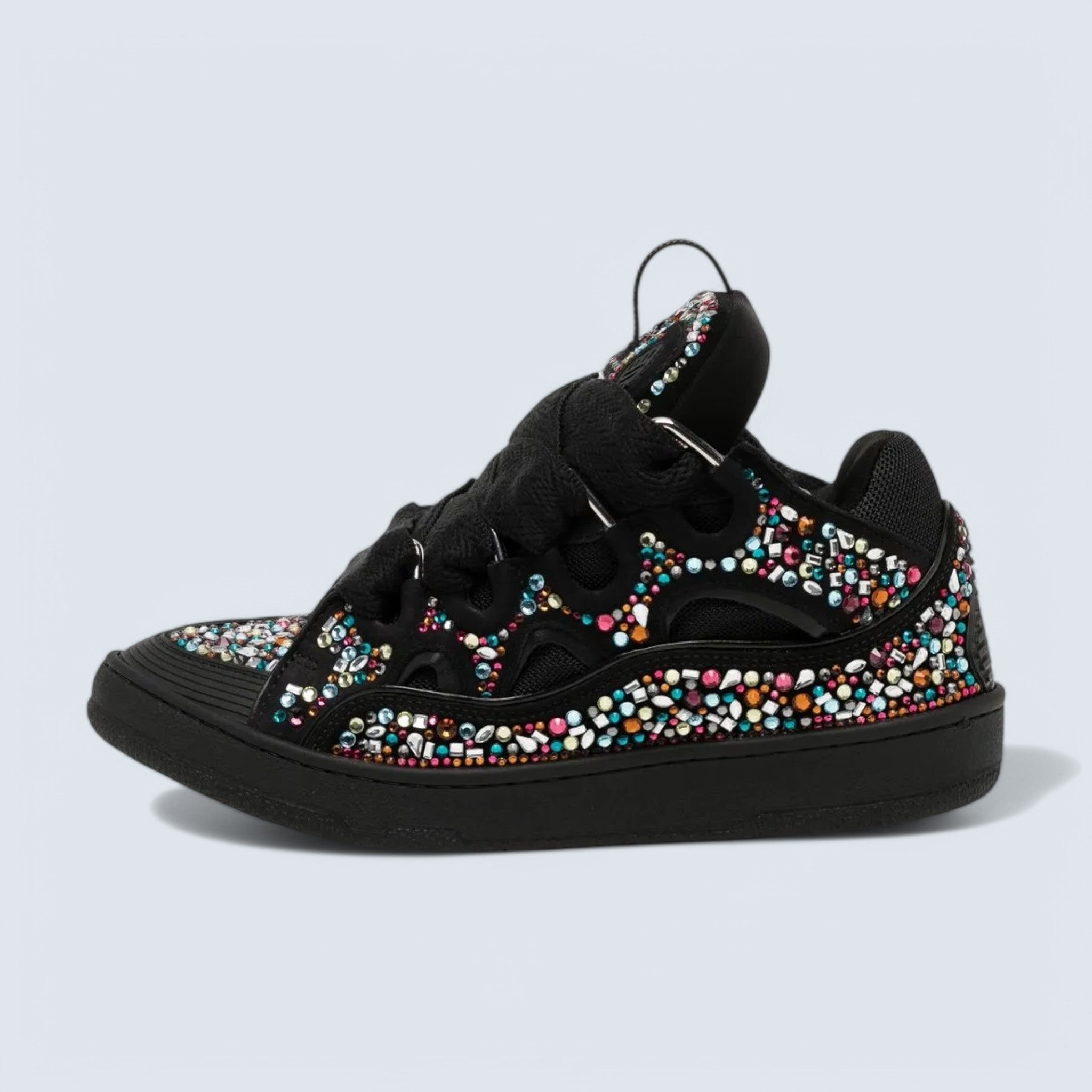 Curb Rhinestone Sneakers 'Black'