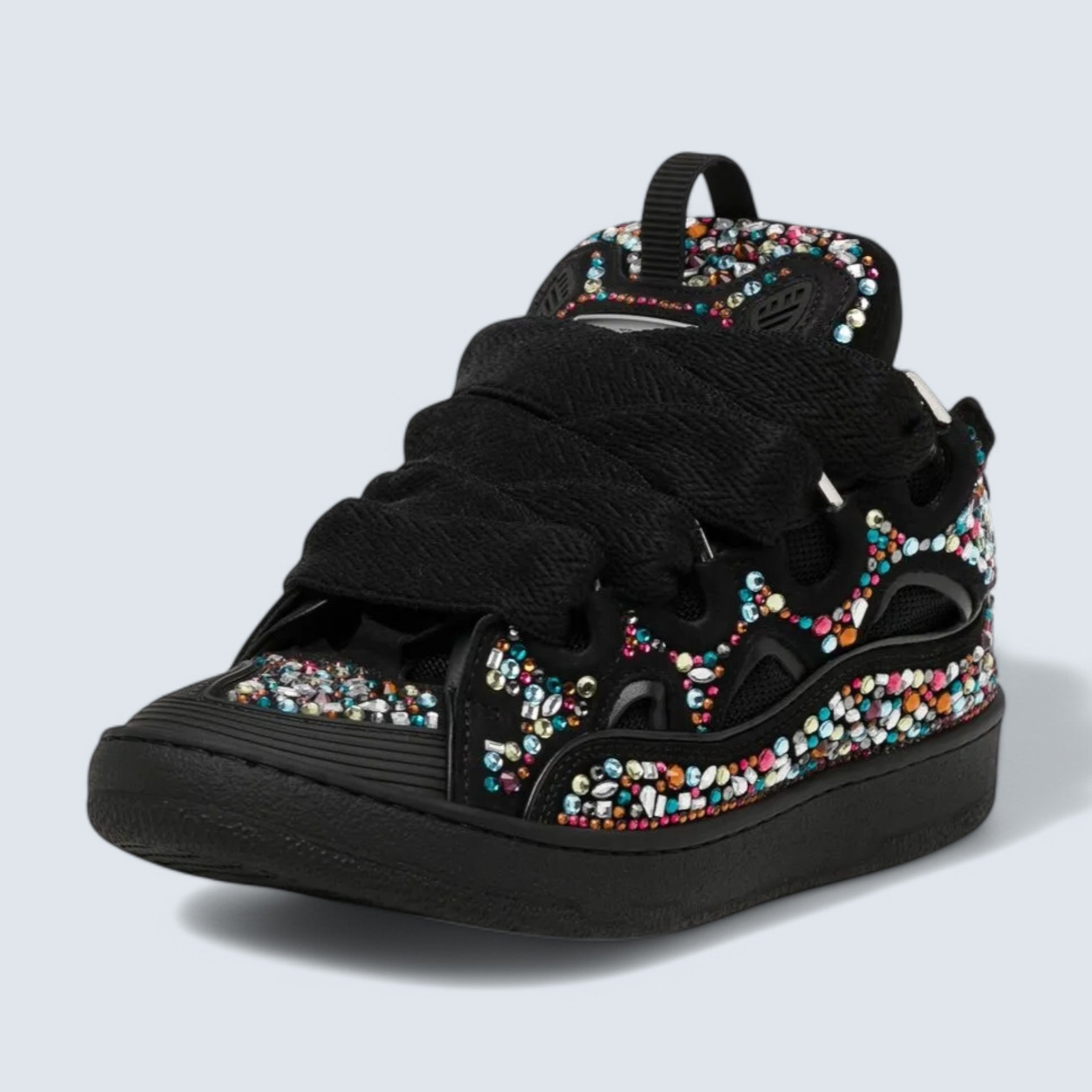 Curb Rhinestone Sneakers 'Black'