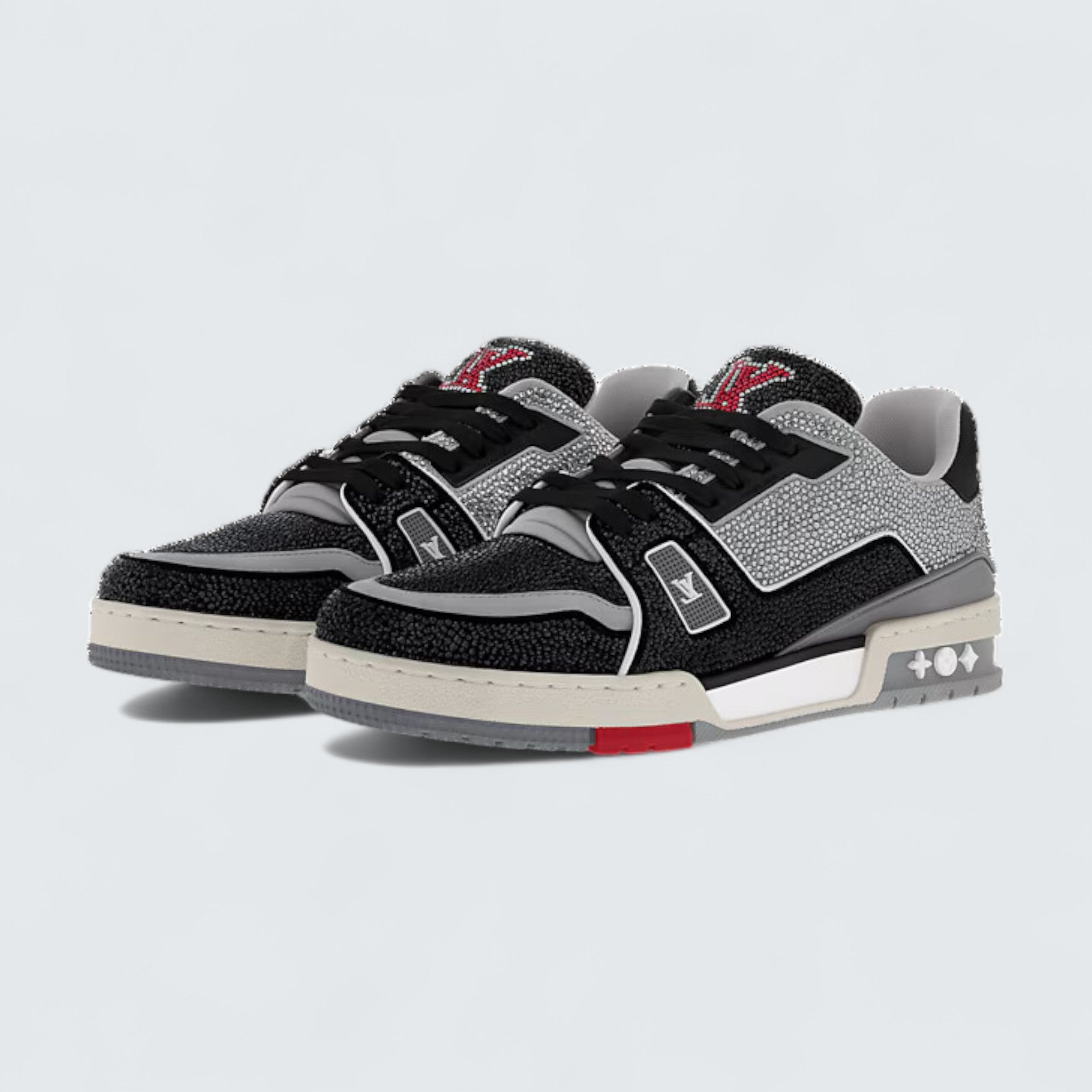 LV Trainer Sneaker 'Grey Rhinestones'