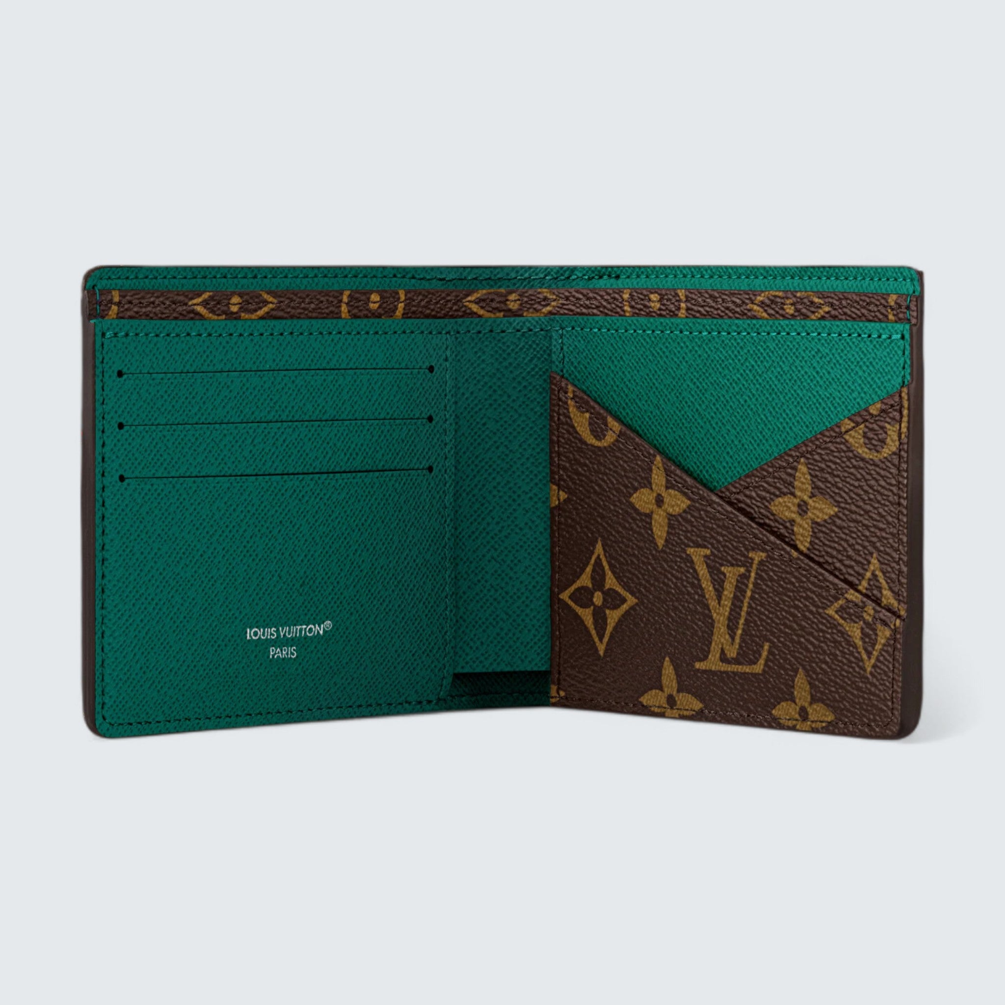 Multiple Wallet 'Monogram/Green'