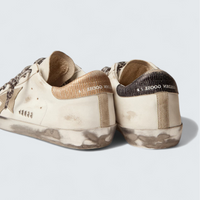 Super-Star 'White Leather with Ice-Gray Suede Star and Mismatched Corduroy Heel Tabs'