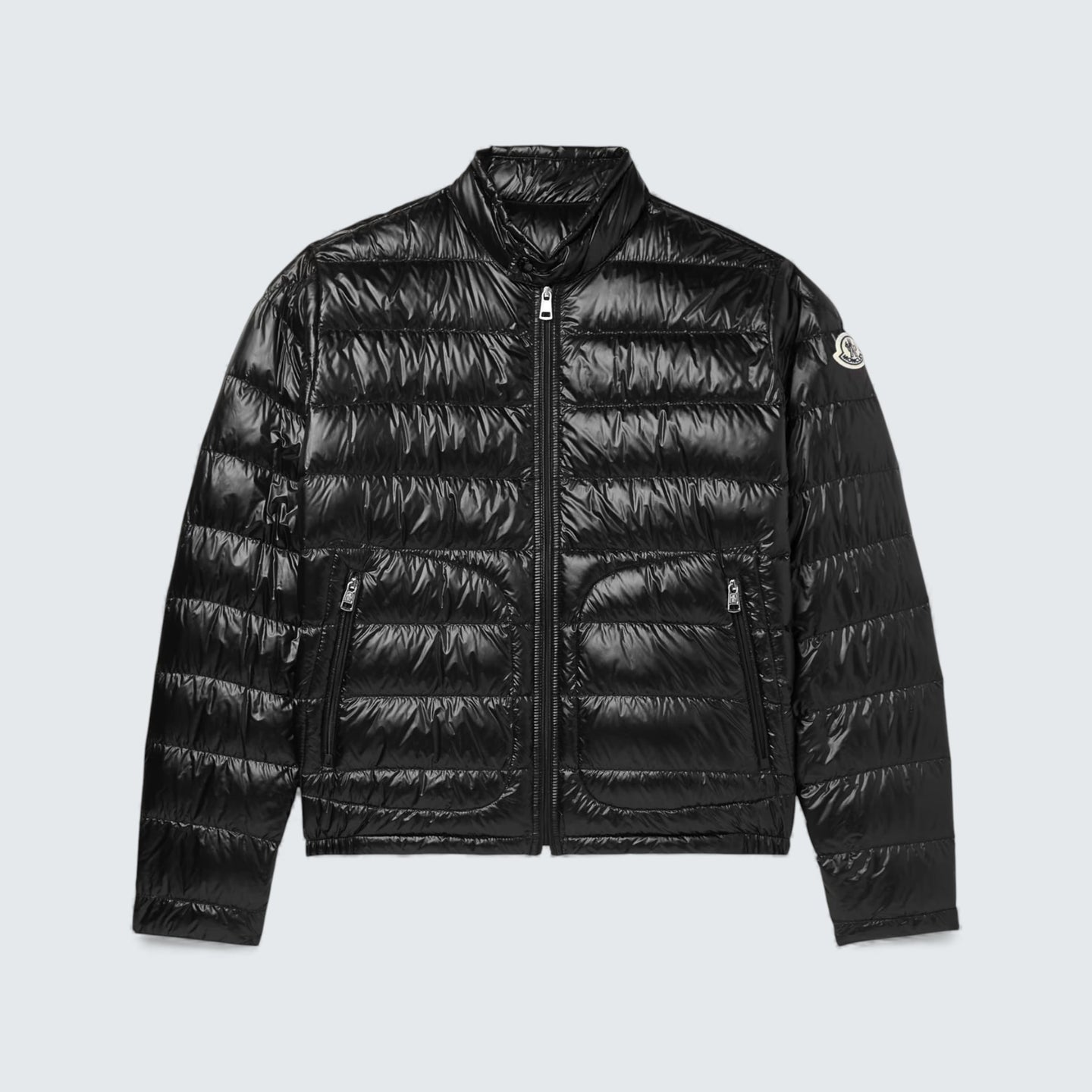 Acorus Logo-Appliquéd Quilted Glossed-Shell Down Jacket