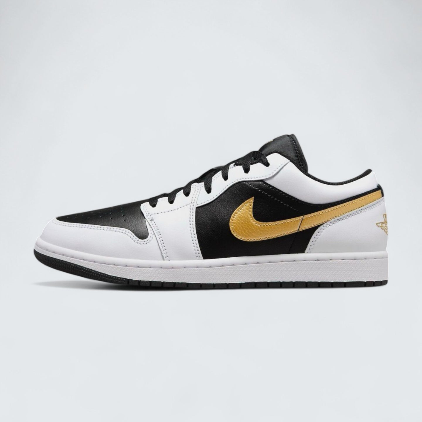 Air Jordan 1 Low 'White Black Metallic Gold Swoosh'