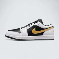 Air Jordan 1 Low 'White Black Metallic Gold Swoosh'