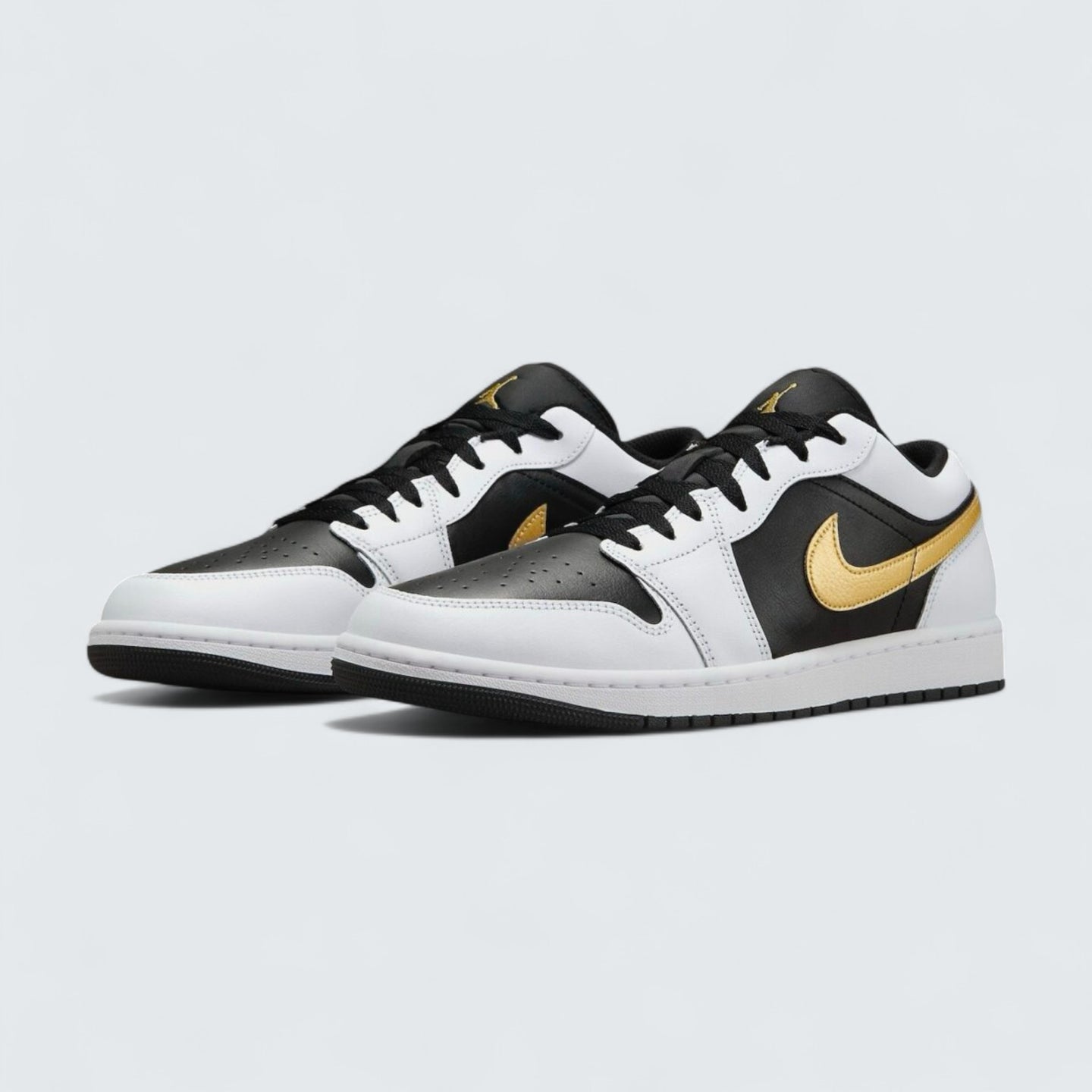 Air Jordan 1 Low 'White Black Metallic Gold Swoosh'