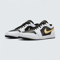 Air Jordan 1 Low 'White Black Metallic Gold Swoosh'