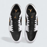 Air Jordan 1 Low 'White Black Metallic Gold Swoosh'